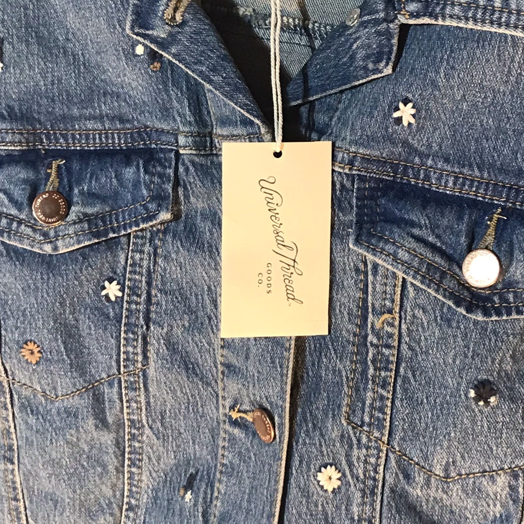 Vintage VINTAGE Universal Thread Denim Jacket Women Plus Size 2X Floral Embroidery Blue Casual Fall Winter Size 40" / US 18 - 3 Thumbnail