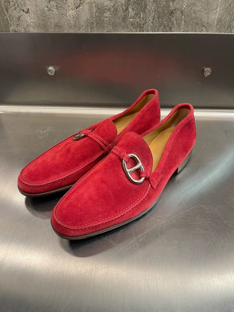 Hermes Hermes Pig-nose suede leather shoes Size US 6 / EU 39 - 1 Thumbnail