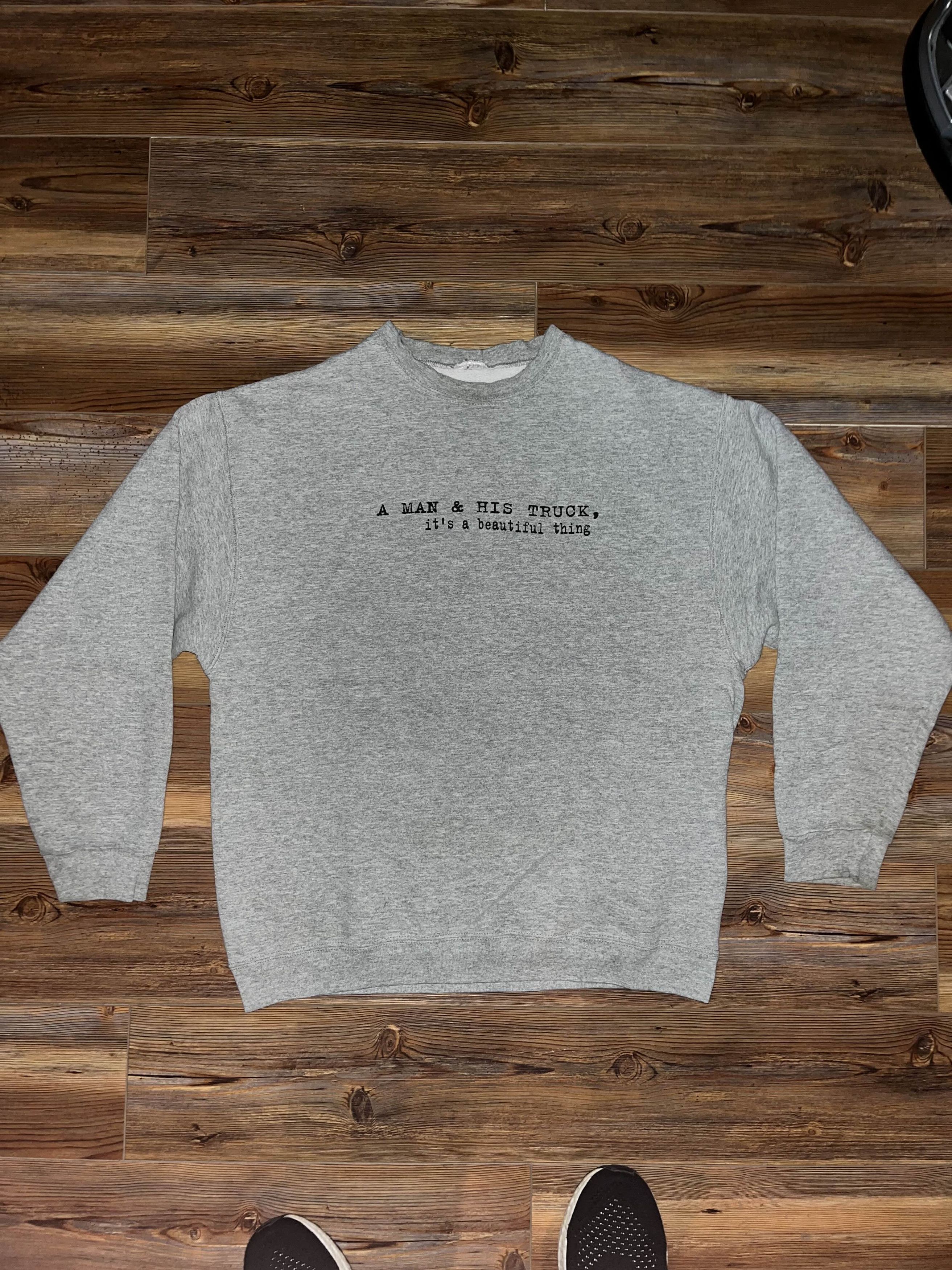 Fruit Of The Loom × Vintage 90s / Y2K A Man & His Truck, it's a beautiful thing Sweater Size US L / EU 52-54 / 3 - 2 Thumbnail