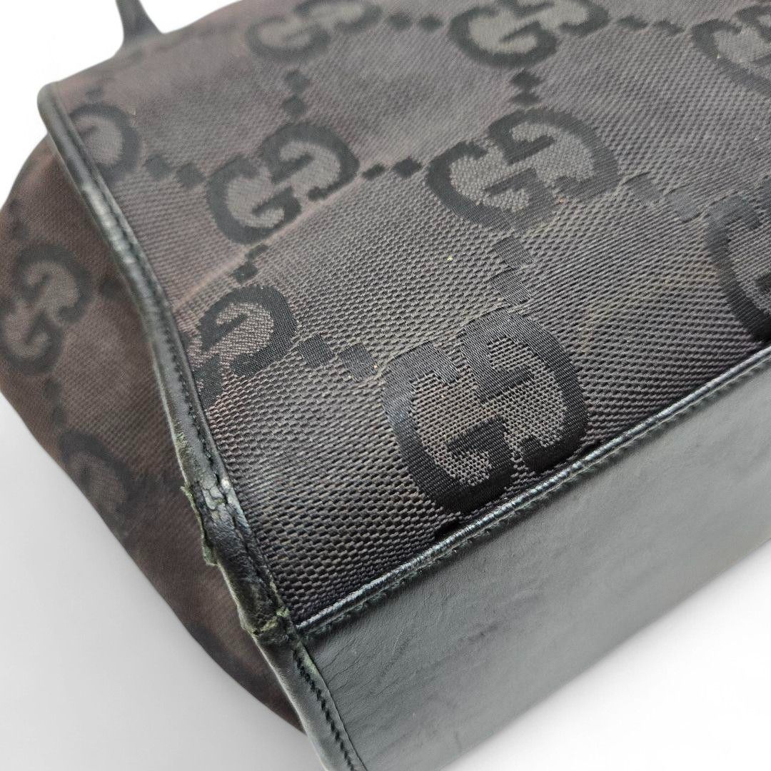 Gucci Gucci - Jackie Black Leather Monogram Shoulder Bag GG Size ONE SIZE - 4 Thumbnail