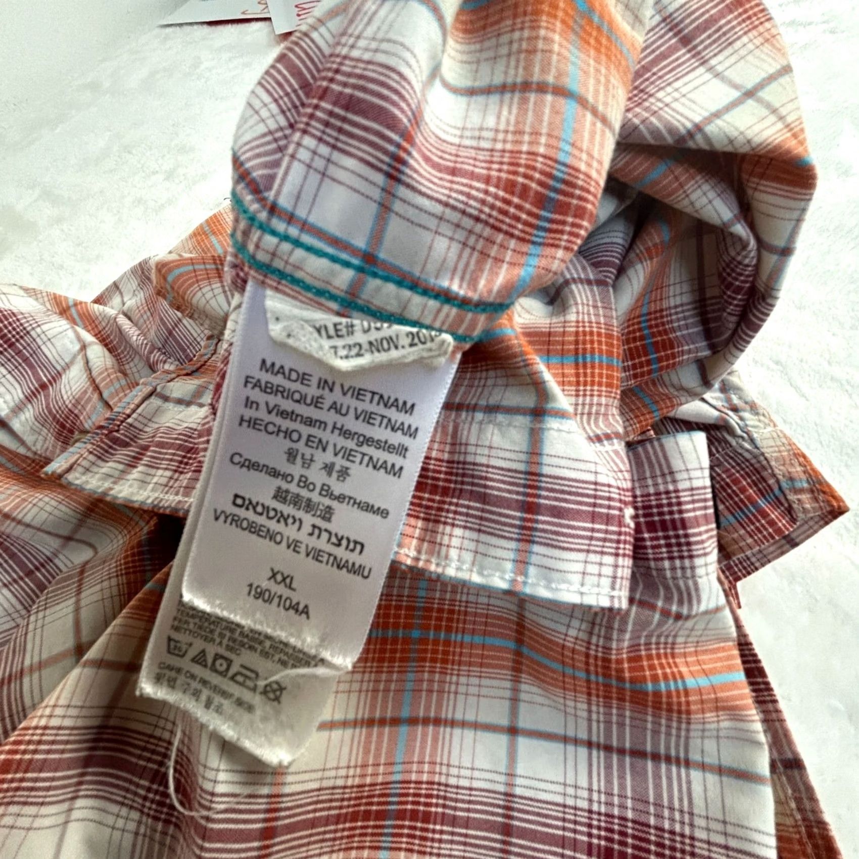 Marmot Marmot Mens XXL Orange Plaid Short Sleeve Button-Up Shirt Pocket Casual Outdoor Size US XXL / EU 58 / 5 - 4 Thumbnail