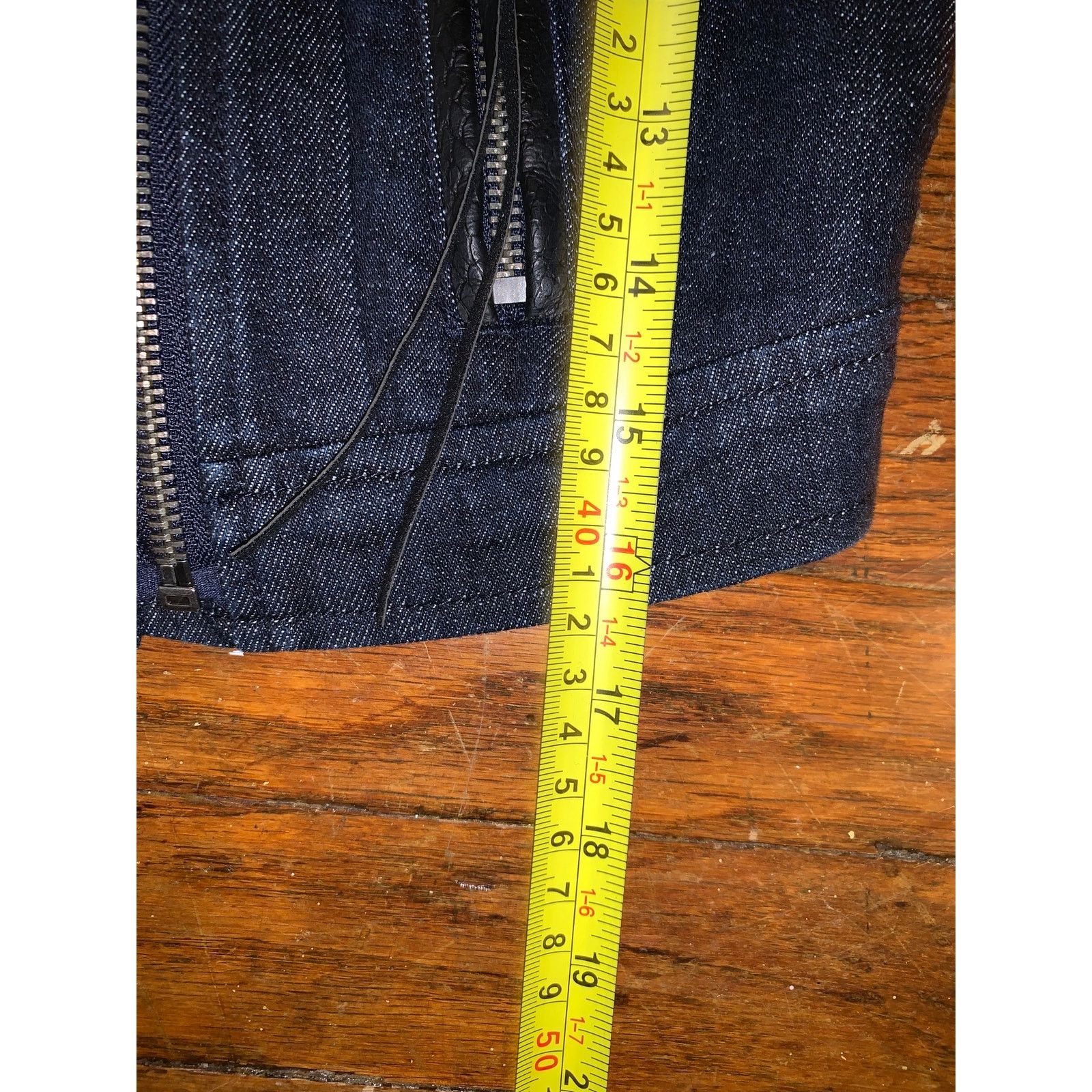 Vera Wang Vera Wang Moto Vest XS Denim Studded Faux Leather Zip Size XS / US 0-2 / IT 36-38 - 10 Thumbnail