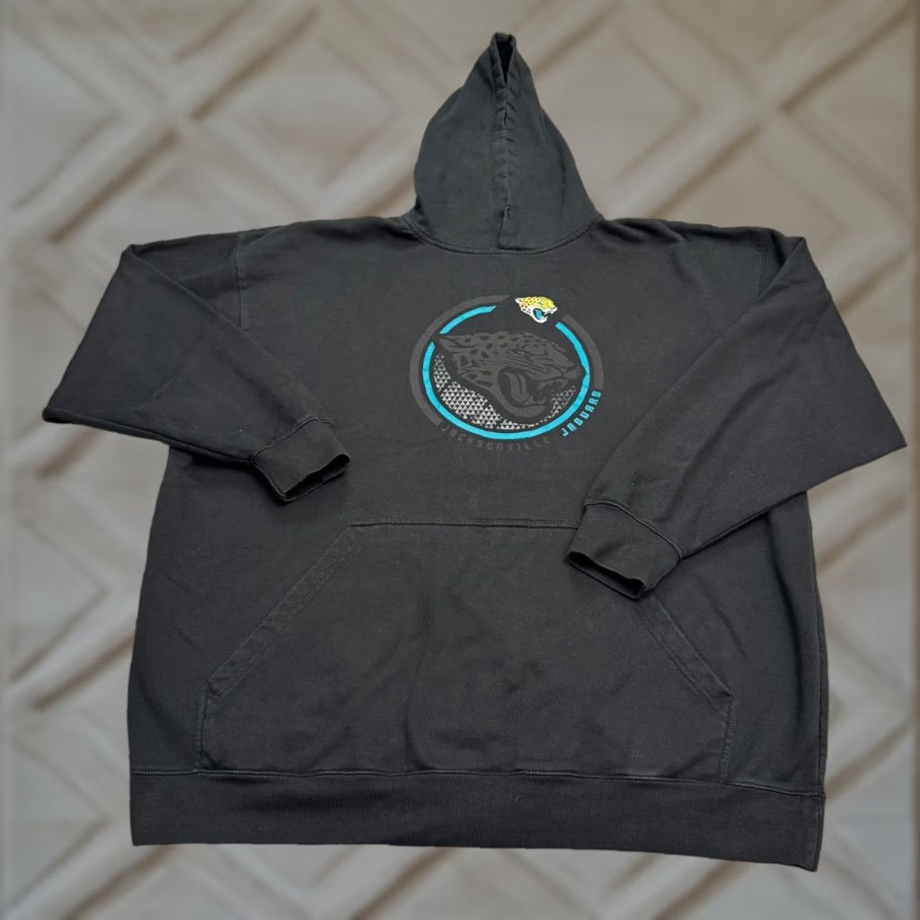 Vintage Fanatics Hoodie Mens 4XL Black Jaguars Jackson Ville Pullover Graphic Sweatshirt Size US XXL / EU 58 / 5 - 1 Thumbnail