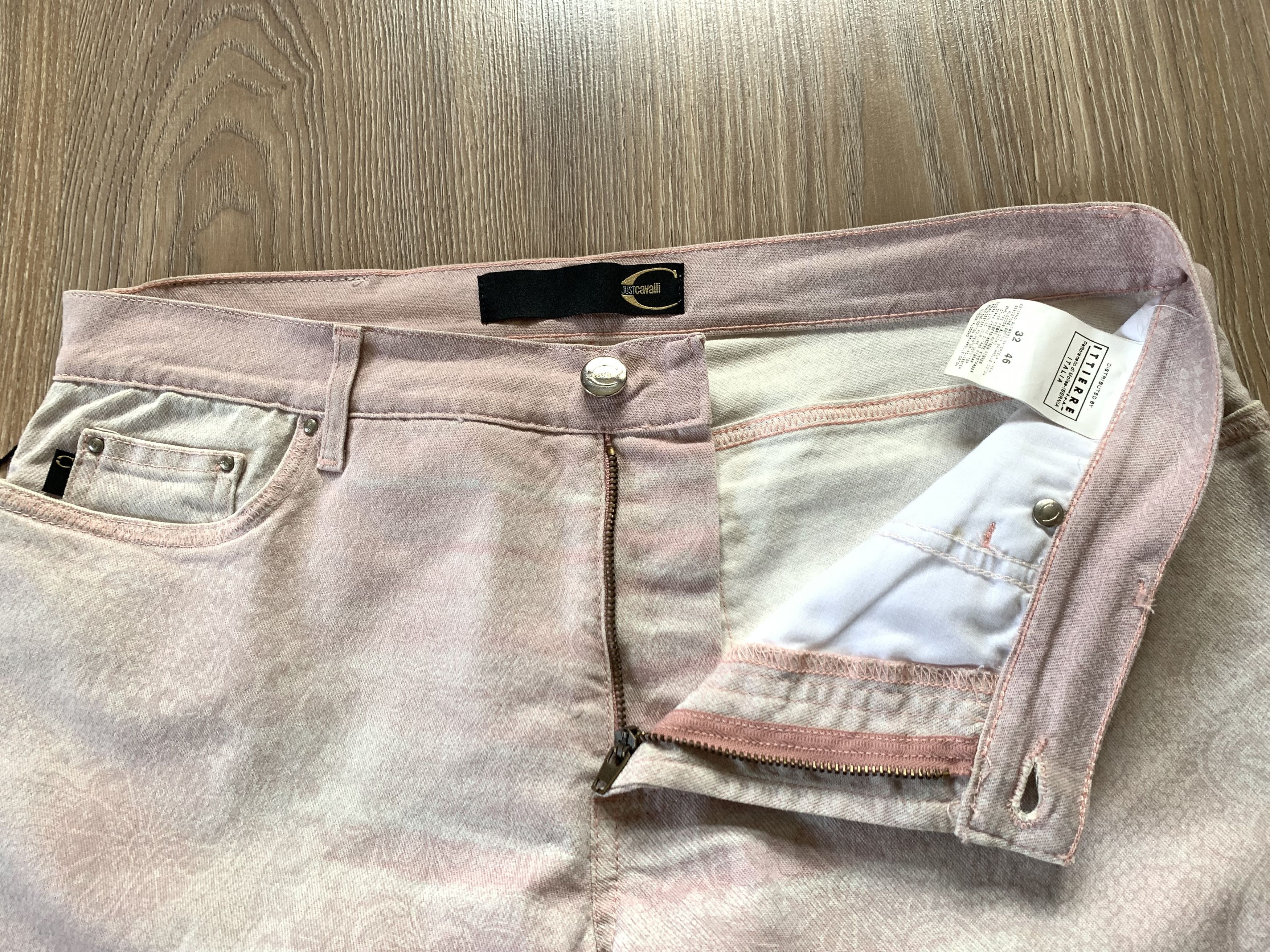 Just Cavalli Rare Just Cavalli Women's Pink Printed Bell Bottom Jeans Size 32" / US 10 / IT 46 - 5 Thumbnail