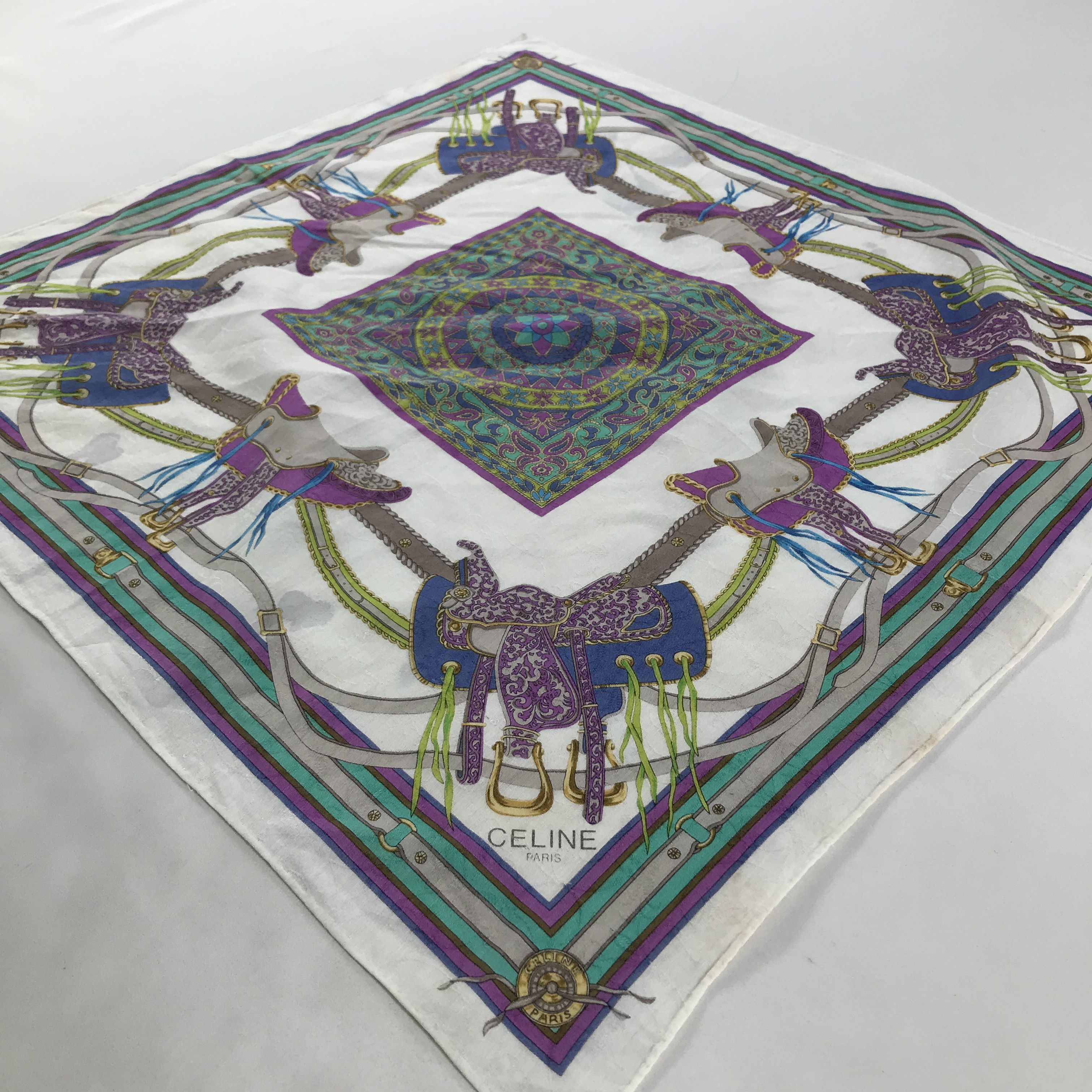 Celine × Vintage Celine Bandana / Handkerchief / Neckerchief - S1874 Size ONE SIZE - 2 Thumbnail