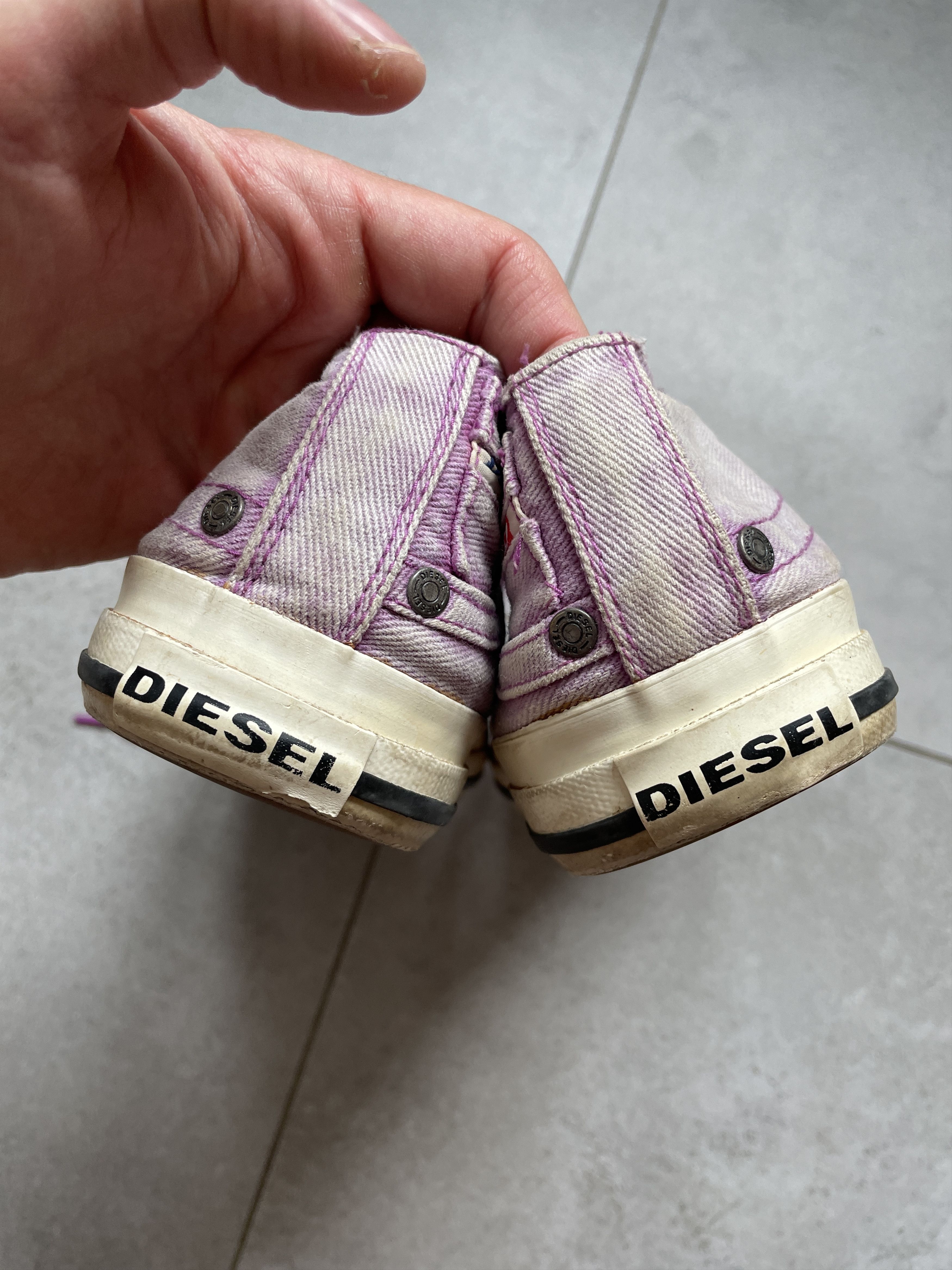 Diesel DIESEL PURPLE DENIM Y2K DISTRESSED SNEAKERS Size US 8 / EU 41 - 6 Thumbnail