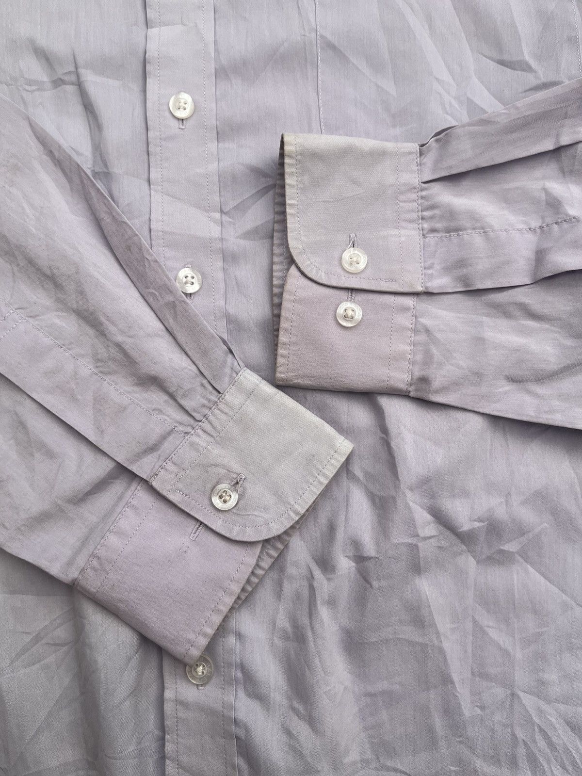 Balenciaga VINTAGE BALENCIAGA PURPLE FADED SLIK BUTTON SHIRT LONGSLEVEE Size US M / EU 48-50 / 2 - 7 Thumbnail