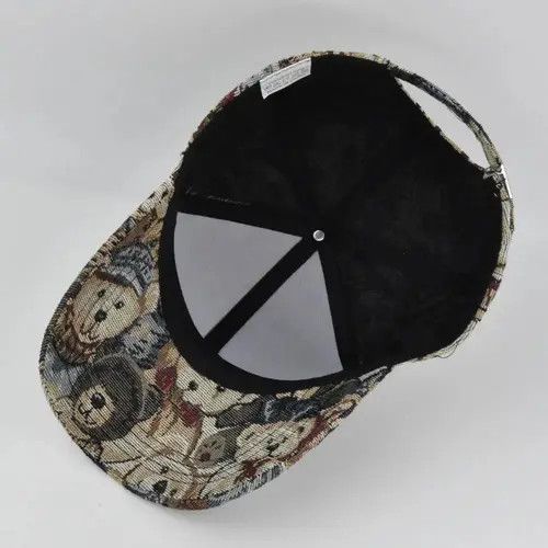 Japanese Brand Baseball cap cute bear sun hat dog bear print hip-hop style Size ONE SIZE - 6 Thumbnail