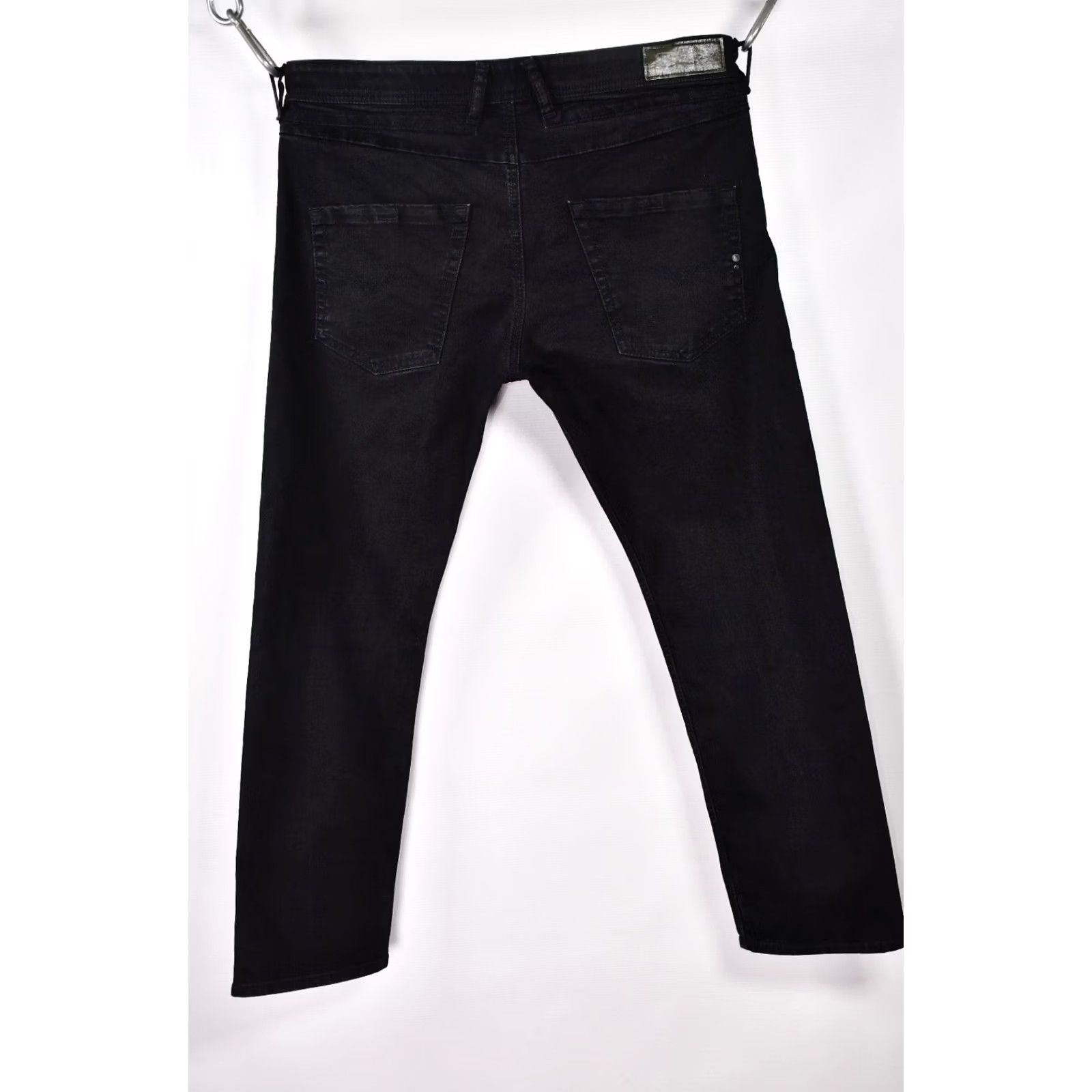 Diesel DIESEL Belther 0886Z Stretch Regular Slim-Tapered Jeans W36/L30 Mens Slim 98%Cotton 2%Elastane Black Denim 5-Pocket Inseam 30" Regular Size 36 Size US 36 / EU 52 - 3 Thumbnail
