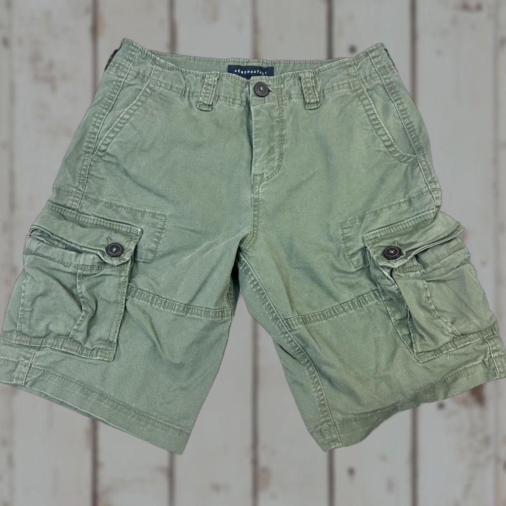 Aeropostale Aeropostale Cargo Shorts Womens 27 Green Utility Pockets Stretch Casual Outdoors Size 27" / US 4 / IT 40 - 1 Thumbnail
