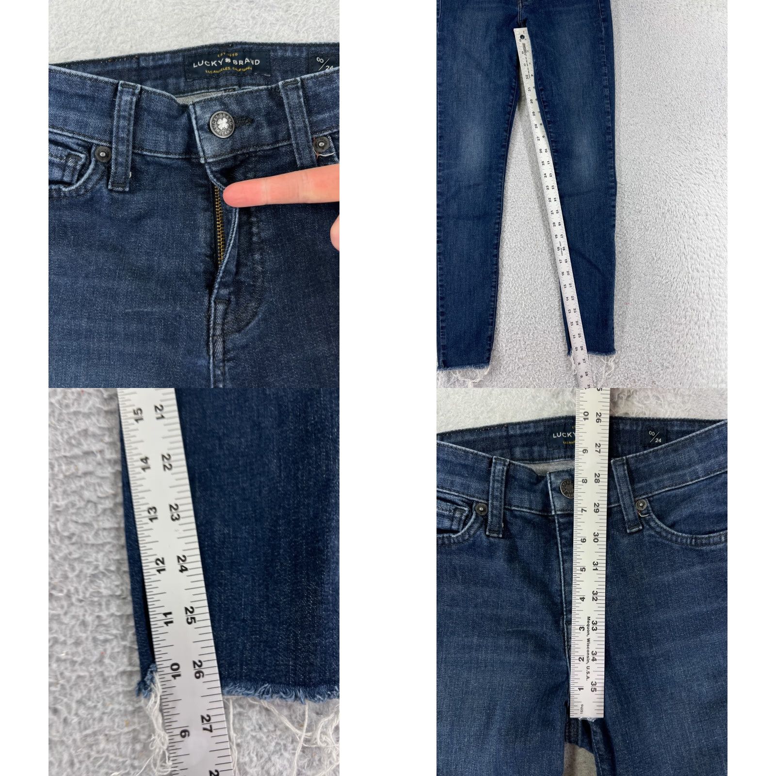 Lucky Brand Vintage Lucky Brand Womens Jeans Skinny Low Rise Denim Blue 2000s Tapered Cotton Size 24" / US 00 / IT 34 - 8 Thumbnail