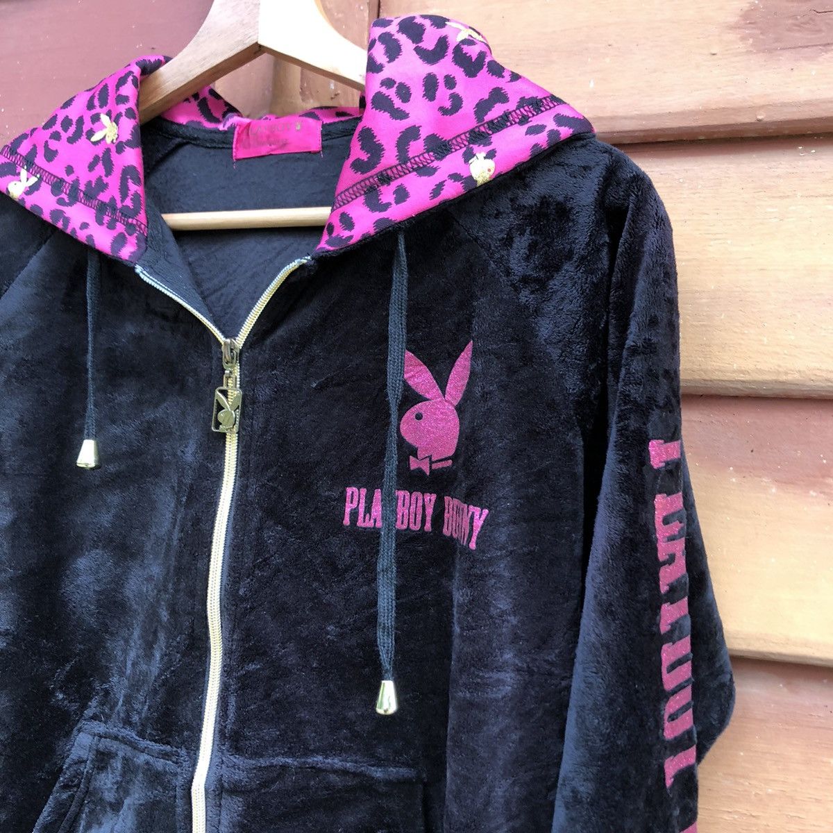 Playboy Very Rare! Vintage 90s Playboy logo velvet Sweater 🍒 Size L / US 10 / IT 46 - 4 Thumbnail