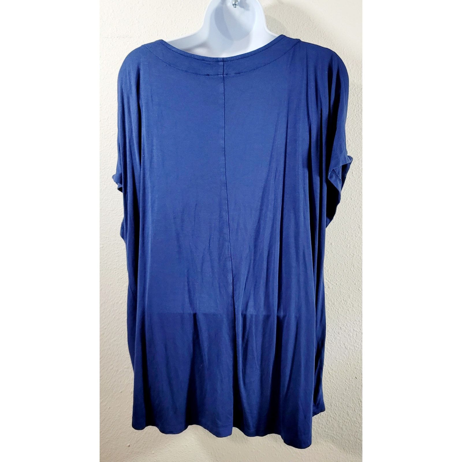 Other Cable & Gauge Blue Cold Shoulder With Rivets Top 1X Plus Size XXL / US 16-18 / IT 52-54 - 3 Thumbnail