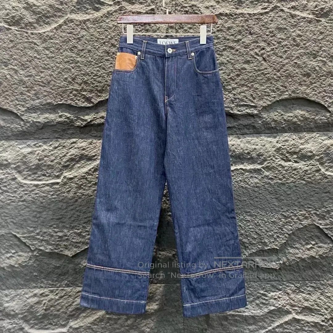 Loewe LOEWE Solid Cuffed Hem Straight Jeans Women. Size 31" - 1 Thumbnail