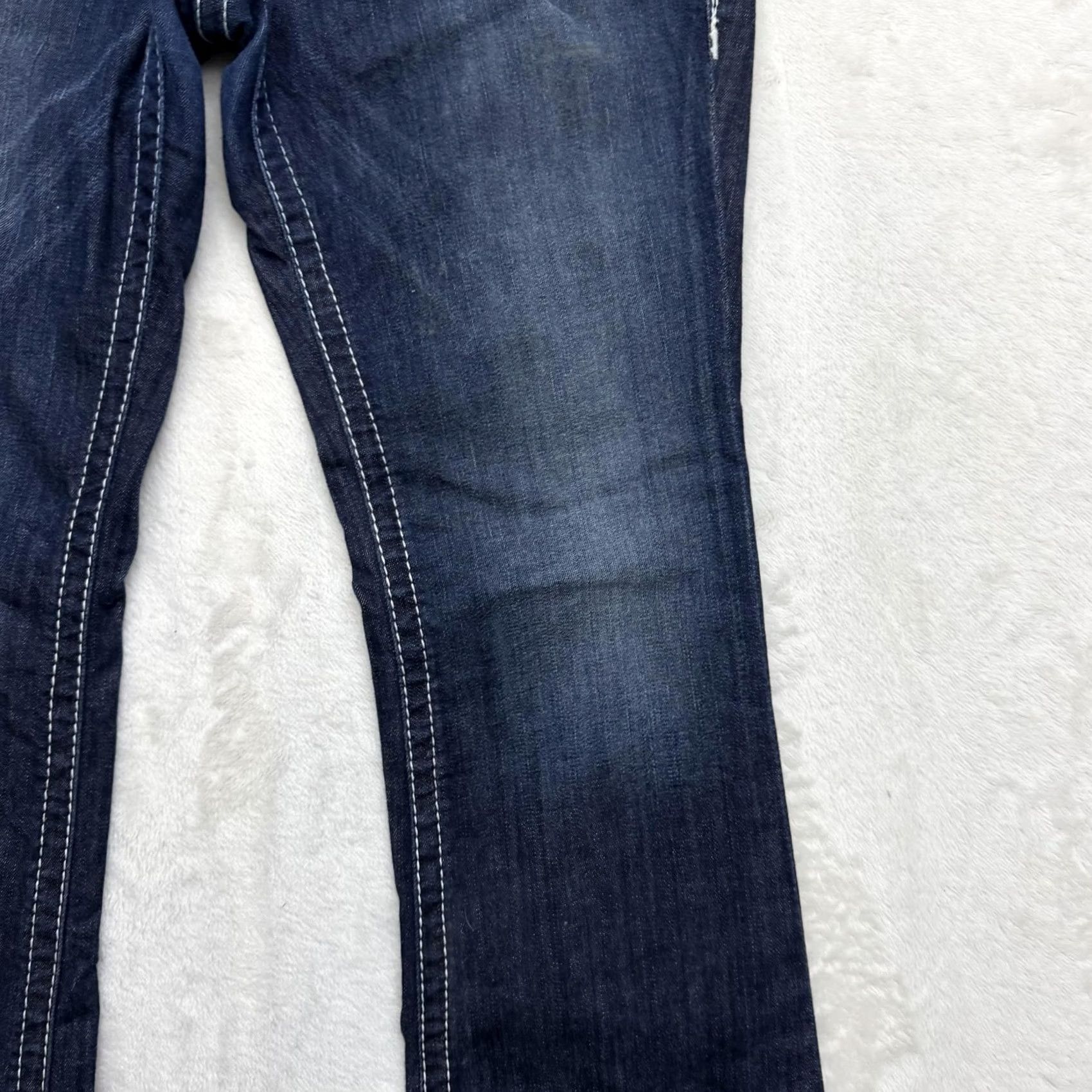 Ariat Ariat REAL Denim Jeans Womens 34x32 Bootcut Low Rise Embroidered Blue Denim 5-Pocket Western Stretch Jeans Womens Size 24" / US 00 / IT 34 - 3 Thumbnail