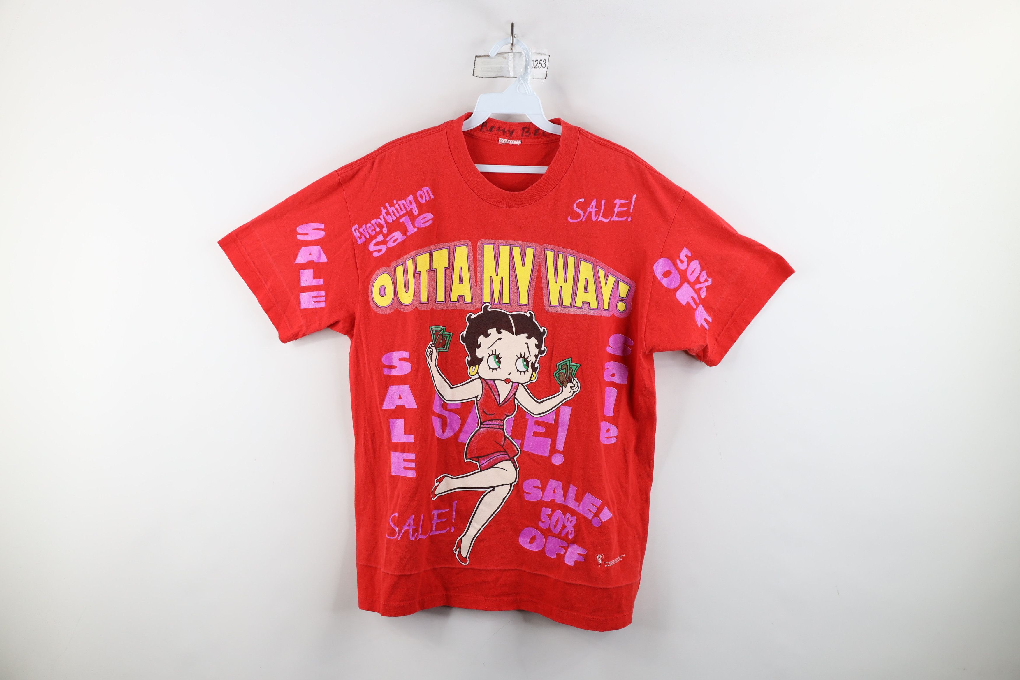Vintage Vintage 90s Betty Boop Outta My Way Money T-Shirt Red Size L / US 10 / IT 46 - 1 Thumbnail