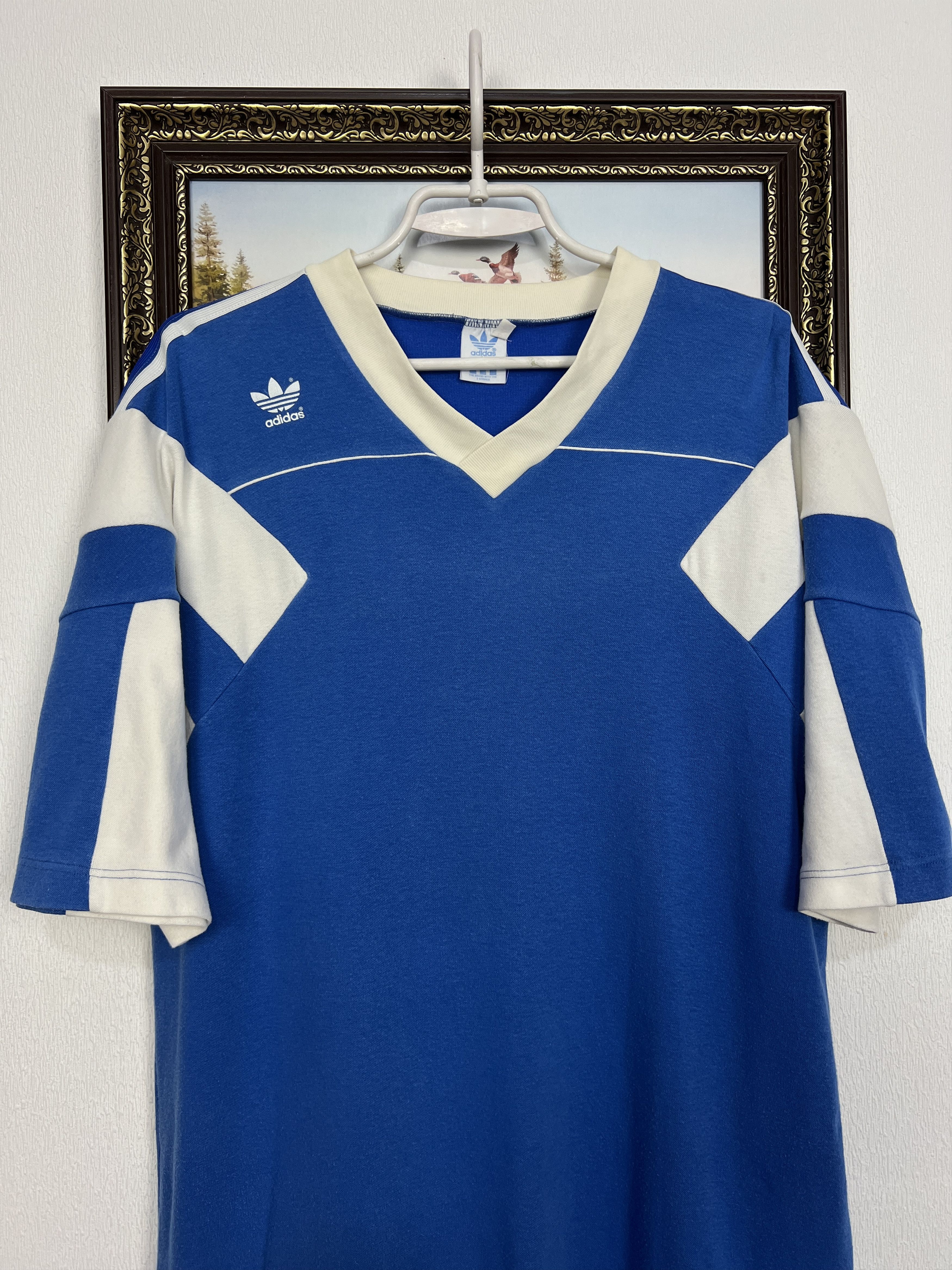 Adidas Vintage 80's Adidas Football Shirt Soccer Jersey Trikot Rare Size US L / EU 52-54 / 3 - 2 Thumbnail