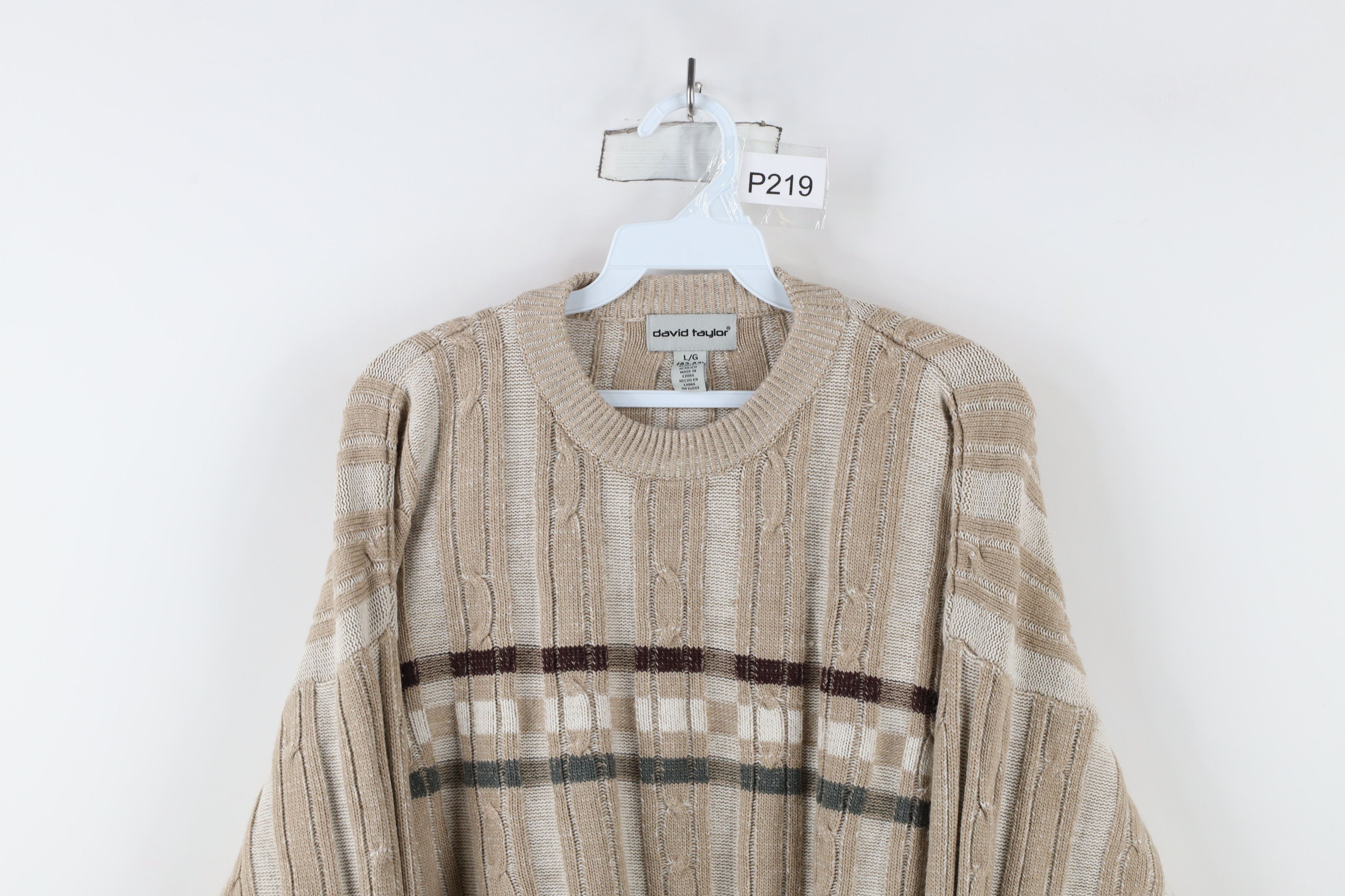 Vintage Vintage 90s Streetwear Cable Ribbed Knit Crewneck Sweater Size US L / EU 52-54 / 3 - 2 Thumbnail