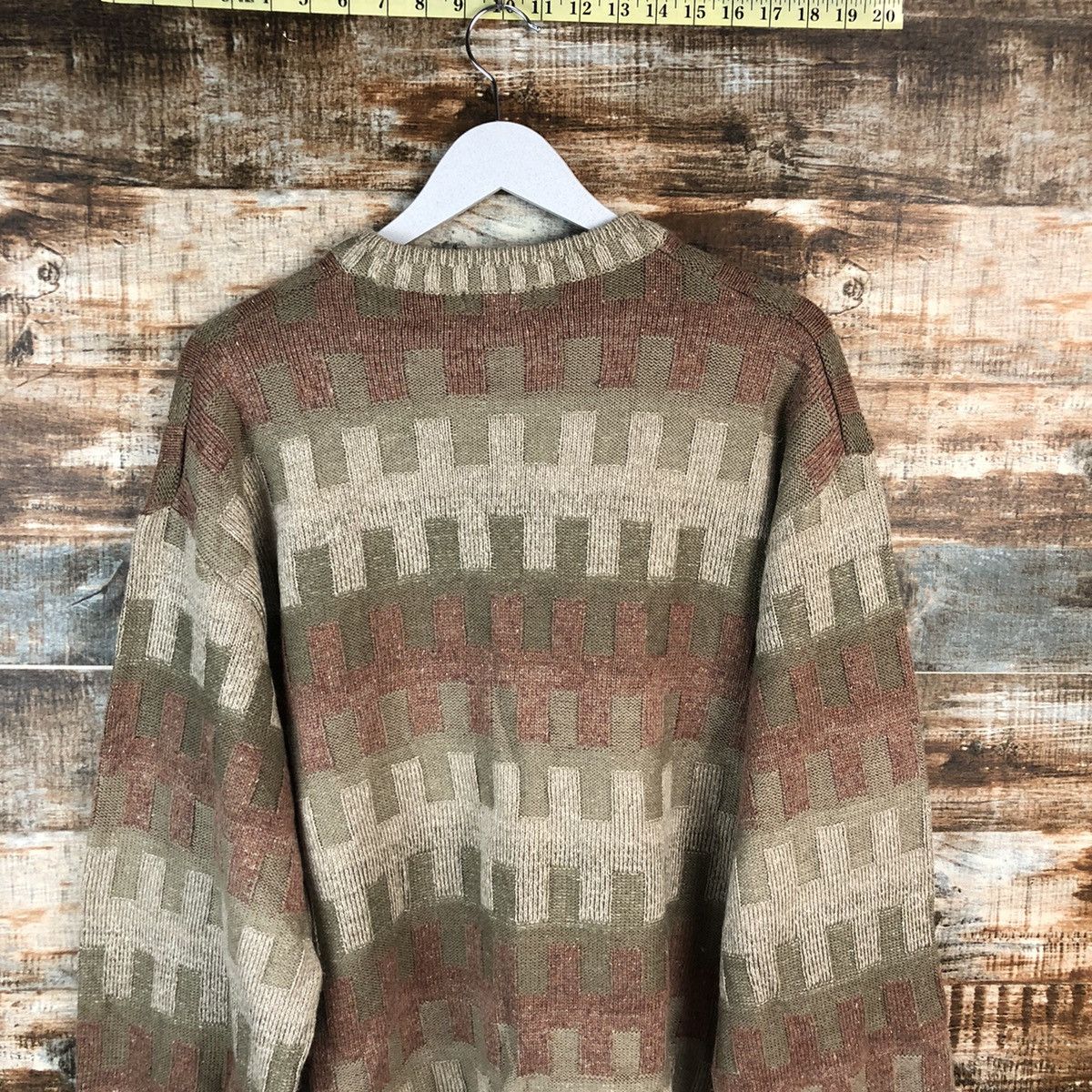 Homespun Knitwear × Japanese Brand DL Rovello made in japan checkered Brown Knitwear #C171 Size US L / EU 52-54 / 3 - 13 Thumbnail