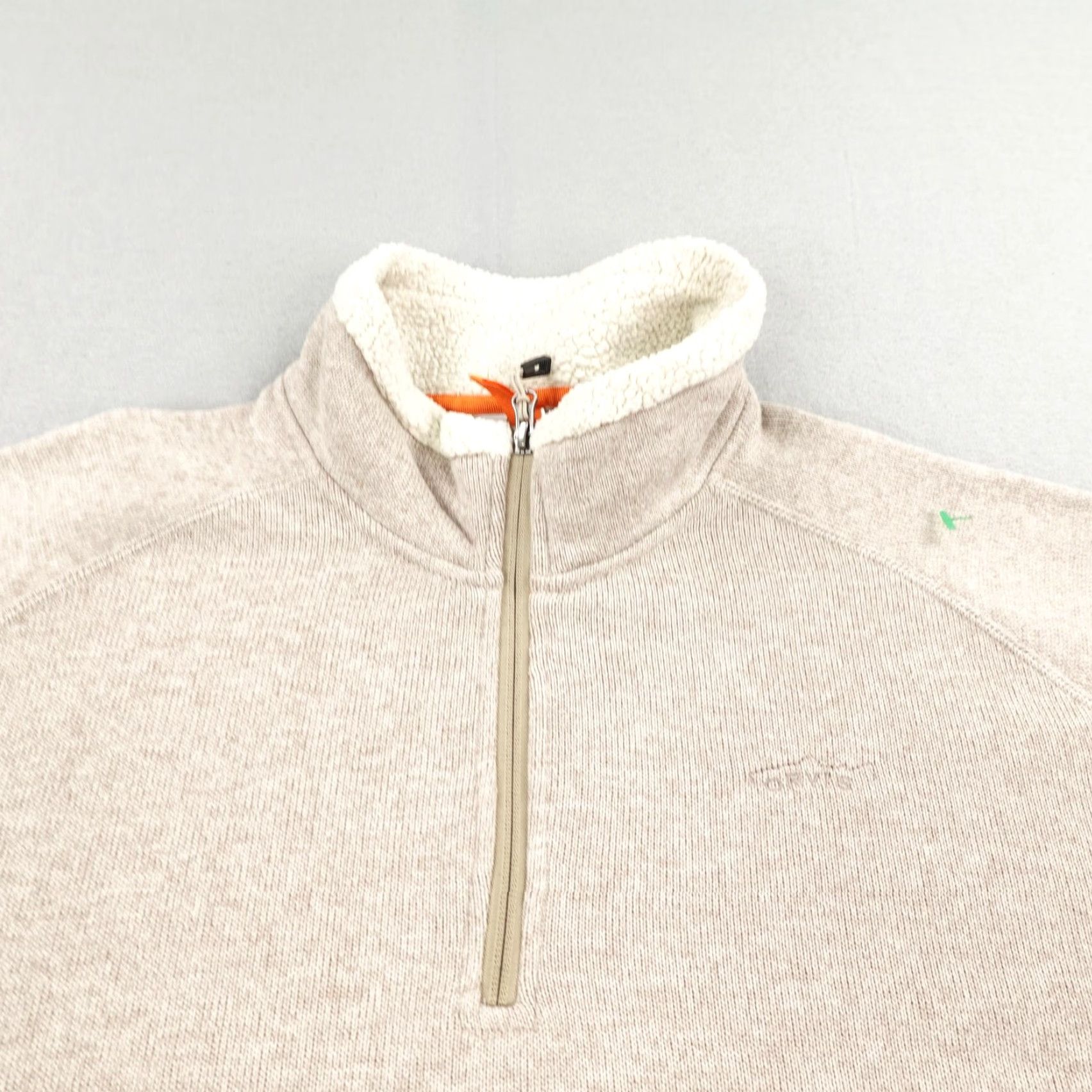 Orvis Orvis Sweater 2XL Pullover Beige Tan Sherpa Fleece 1/4 Zip Knit Mock Neck Mens Casual Outdoor Size US XXL / EU 58 / 5 - 2 Thumbnail