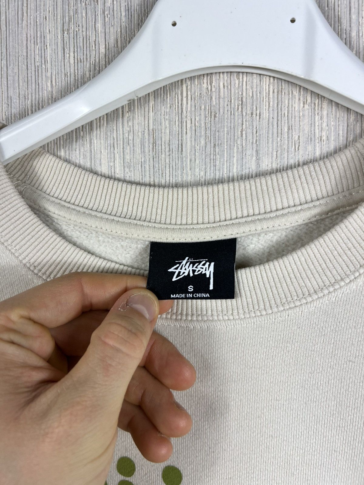 Stussy Vintage Stussy y2k cream green big logo crewneck sweatshirt Size US S / EU 44-46 / 1 - 15 Thumbnail