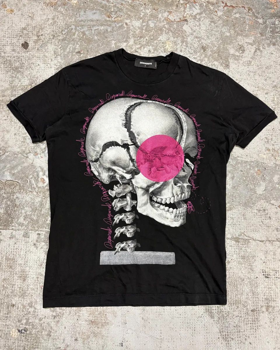 Dsquared2 AW2016 Dsquared2 Skeleton Pink Love Black T-Shirt Size US S / EU 44-46 / 1 - 1 Thumbnail