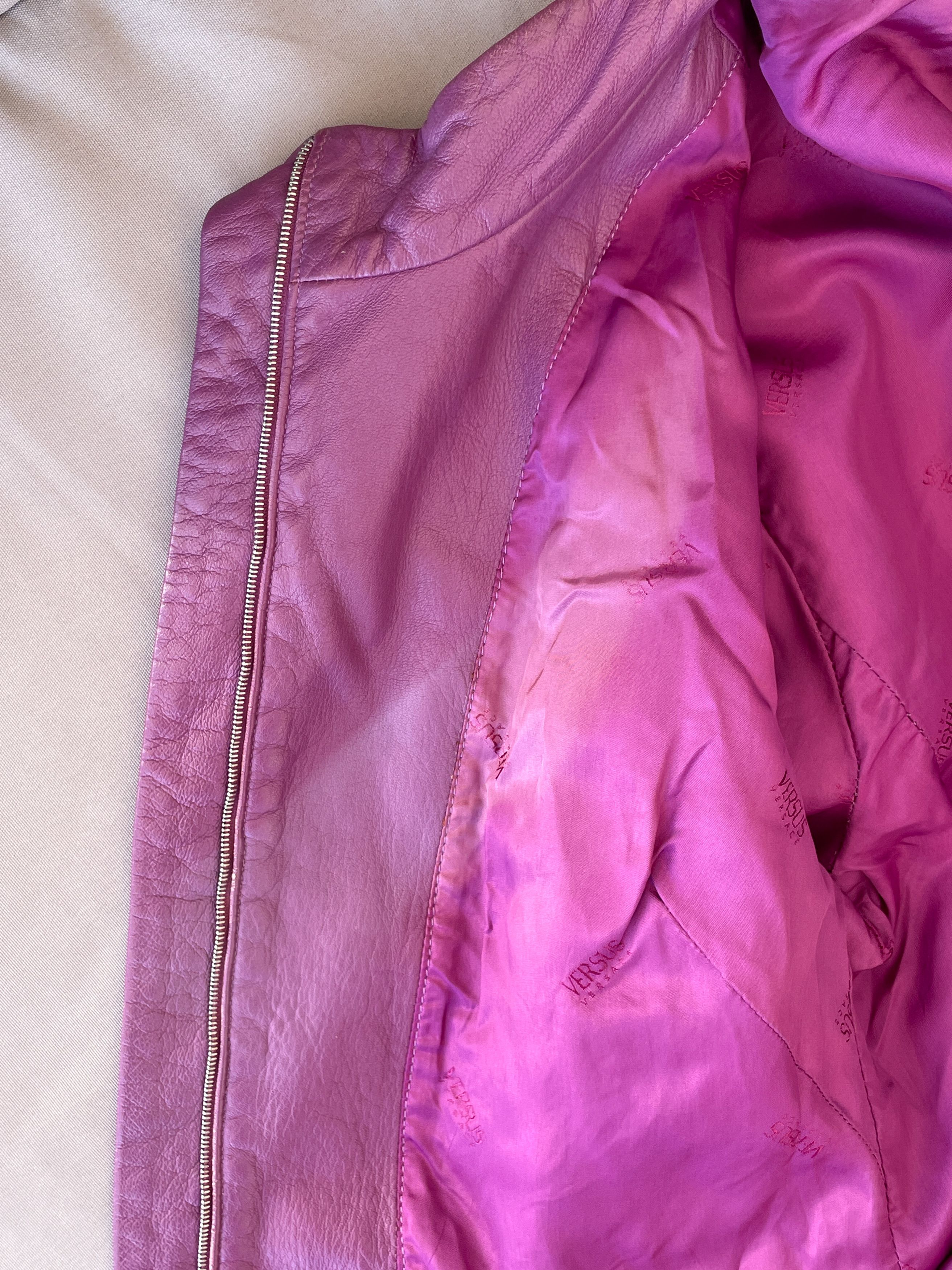 Versace purple leather jacket Size M / US 6-8 / IT 42-44 - 9 Thumbnail