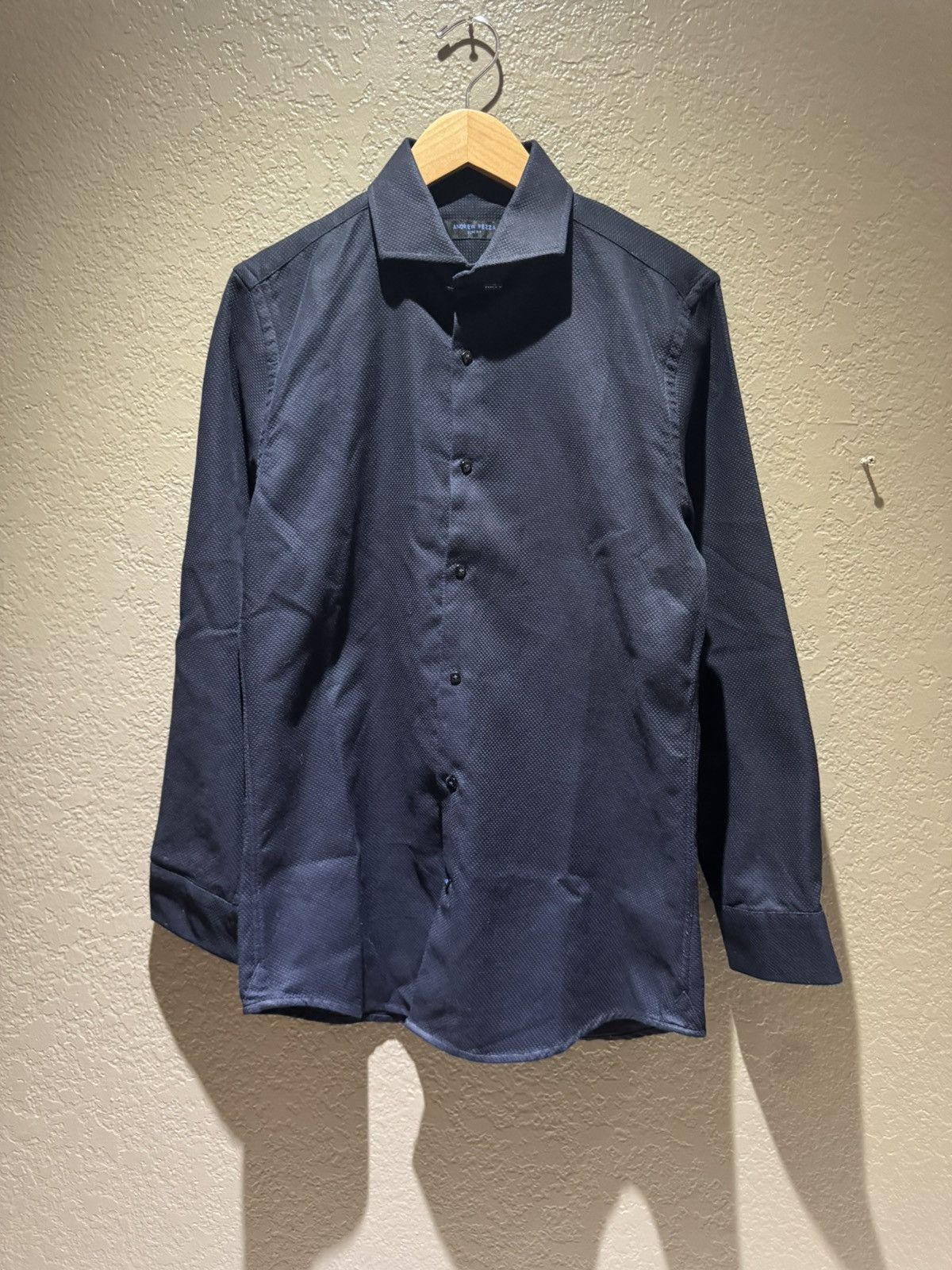 Andrew Fezza Andrew Fezza Button Up Shirt Black Thick Slim Fit Medium Size US M / EU 48-50 / 2 - 1 Thumbnail