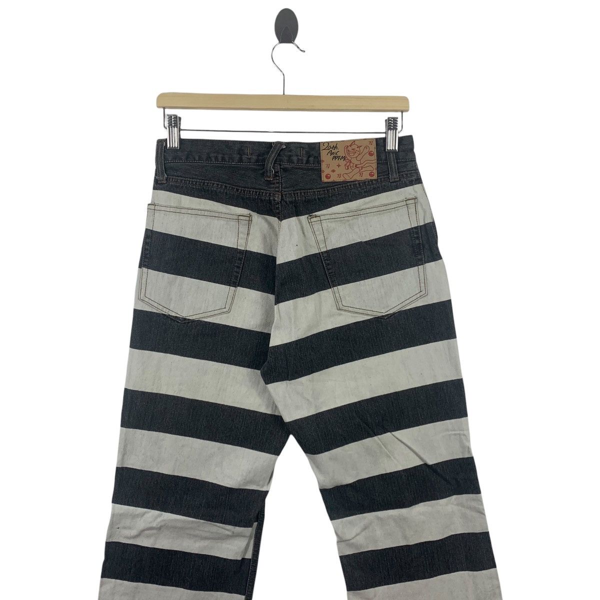 Japanese Brand PPFM prisoner stripe pants Size 28" / US 6 / IT 42 - 16 Thumbnail