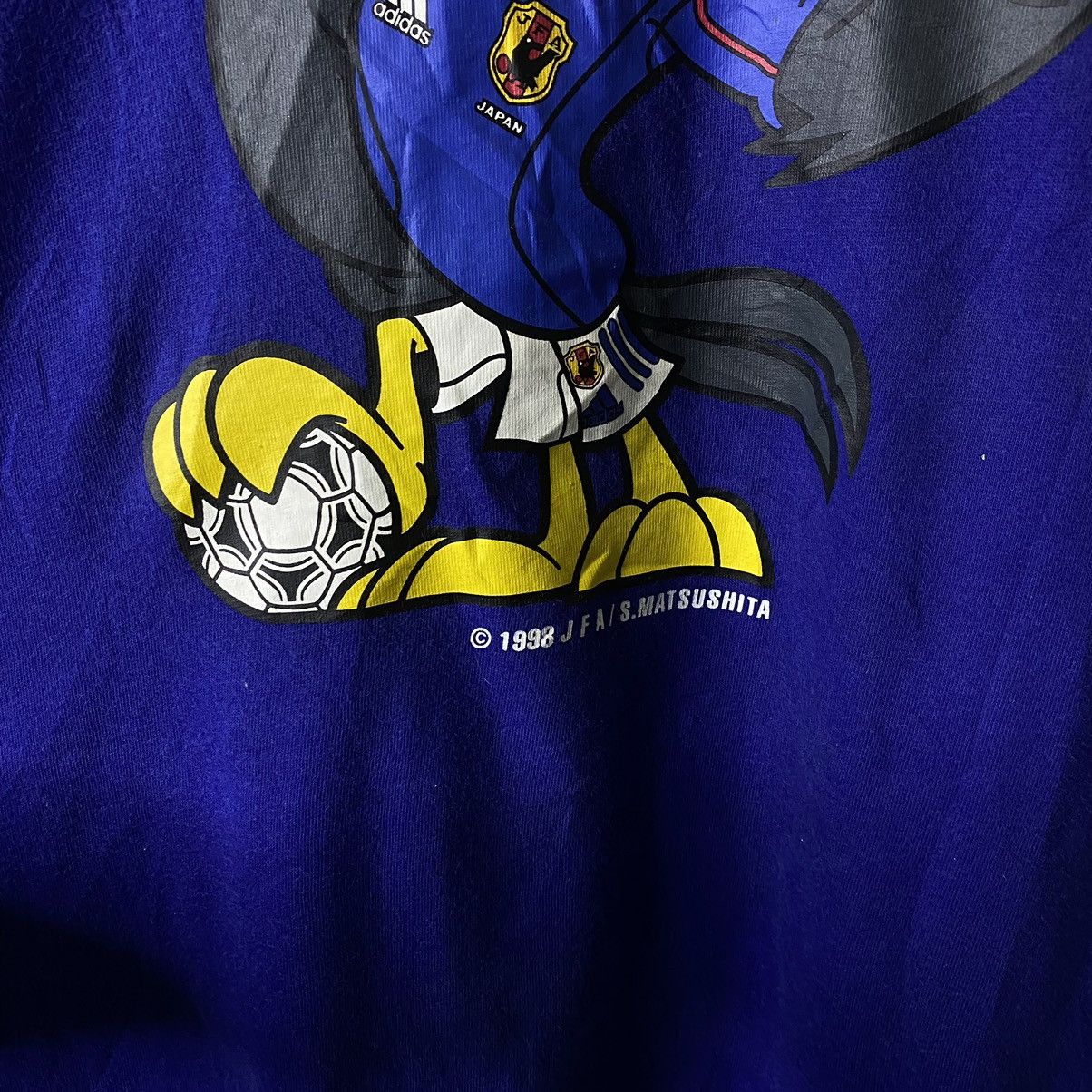 Adidas Vintage 1990s Adidas JFA x Susumu Matsushita Artwork Tee Size US M / EU 48-50 / 2 - 3 Thumbnail