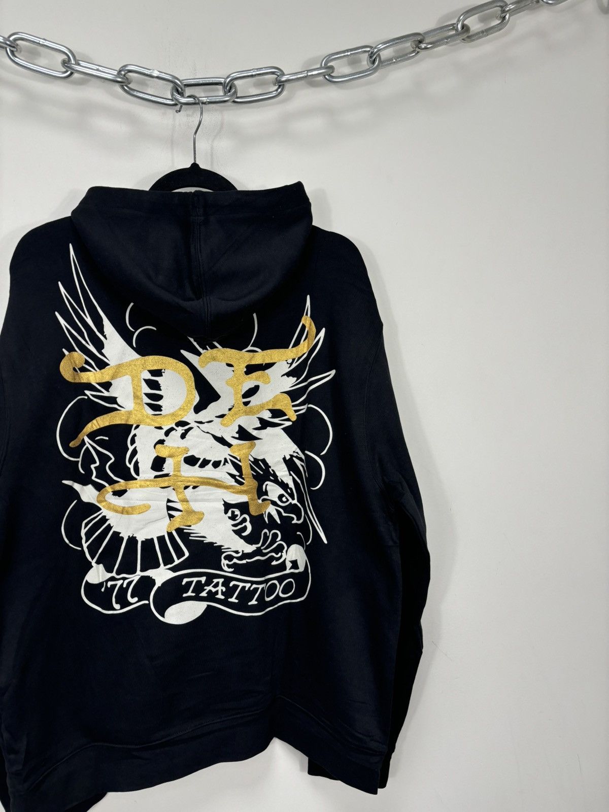 Ed Hardy Vintage Ed Hardy Skull Tattoo Y2K NEW Hype Black Hoodie Size US XL / EU 56 / 4 - 14 Thumbnail