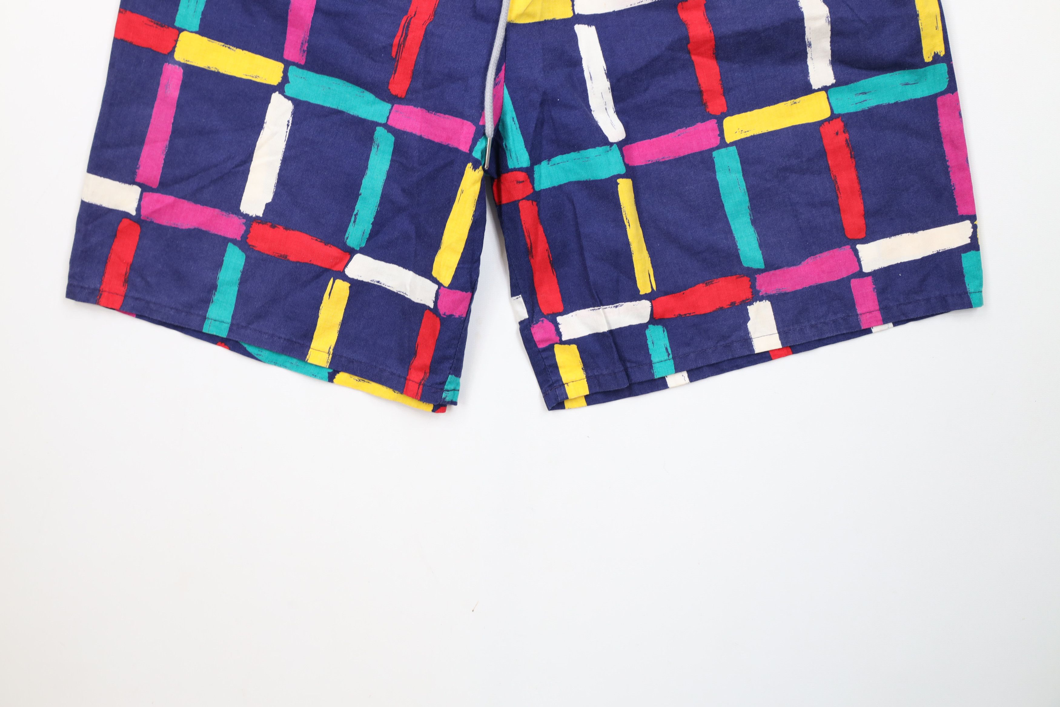 Vintage Vintage 80s 90s Le Tigre Rainbow Checkered Beach Shorts USA Size US 34 / EU 50 - 4 Thumbnail