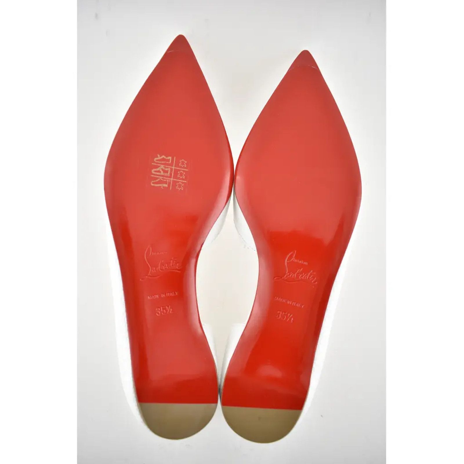 Christian Louboutin Christian Louboutin Iriza White Zarli Kid Pointed Ballerina Size US 5.5 / IT 35.5 - 10 Thumbnail
