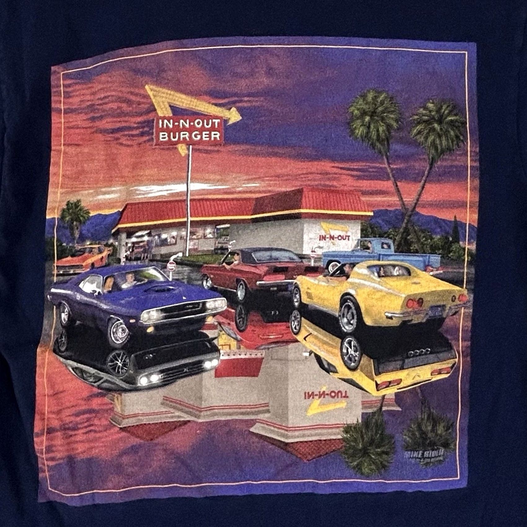 Vintage IN N OUT California T-Shirt Mens S Shirt Crew Neck Short Sleeve Blue 100% Cotton Cars California 2010s Mens Size US S / EU 44-46 / 1 - 5 Thumbnail
