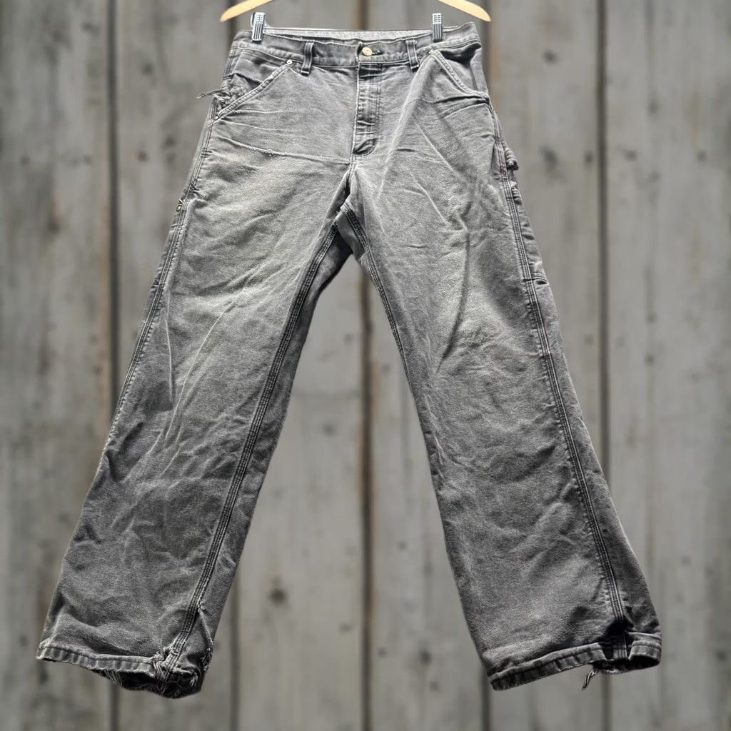 Carhartt Vintage Carhartt Pants Mens 32x28 Gray Canvas Carpenter Distressed Destroyed Size US 32 / EU 48 - 1 Thumbnail