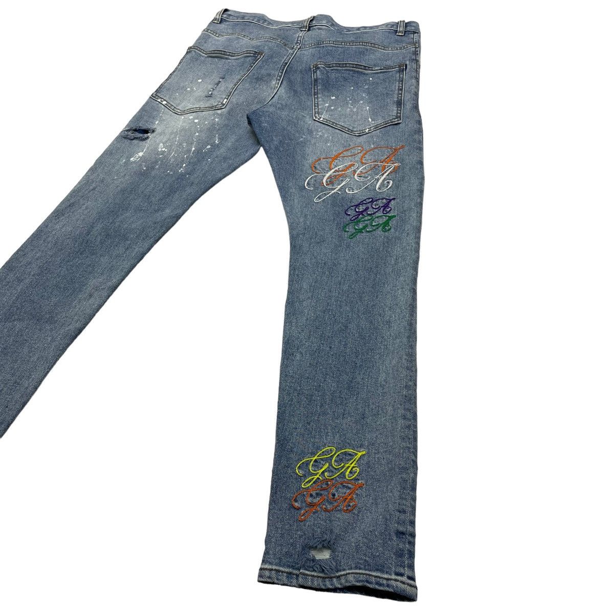 14th Addiction 📣Japanese Brand Jack Rose Distressed Denim Slim Fit Size US 32 / EU 48 - 7 Thumbnail