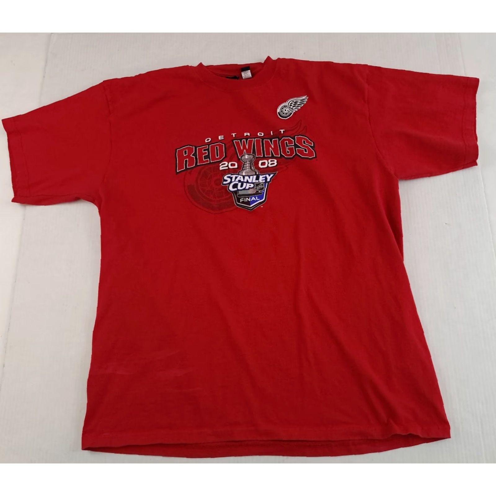 Vintage Vintage Detroit Red Wings Hockey 2008 Stanley Cup T-Shirt LG Gear for Sports Size US XXL / EU 58 / 5 - 2 Thumbnail