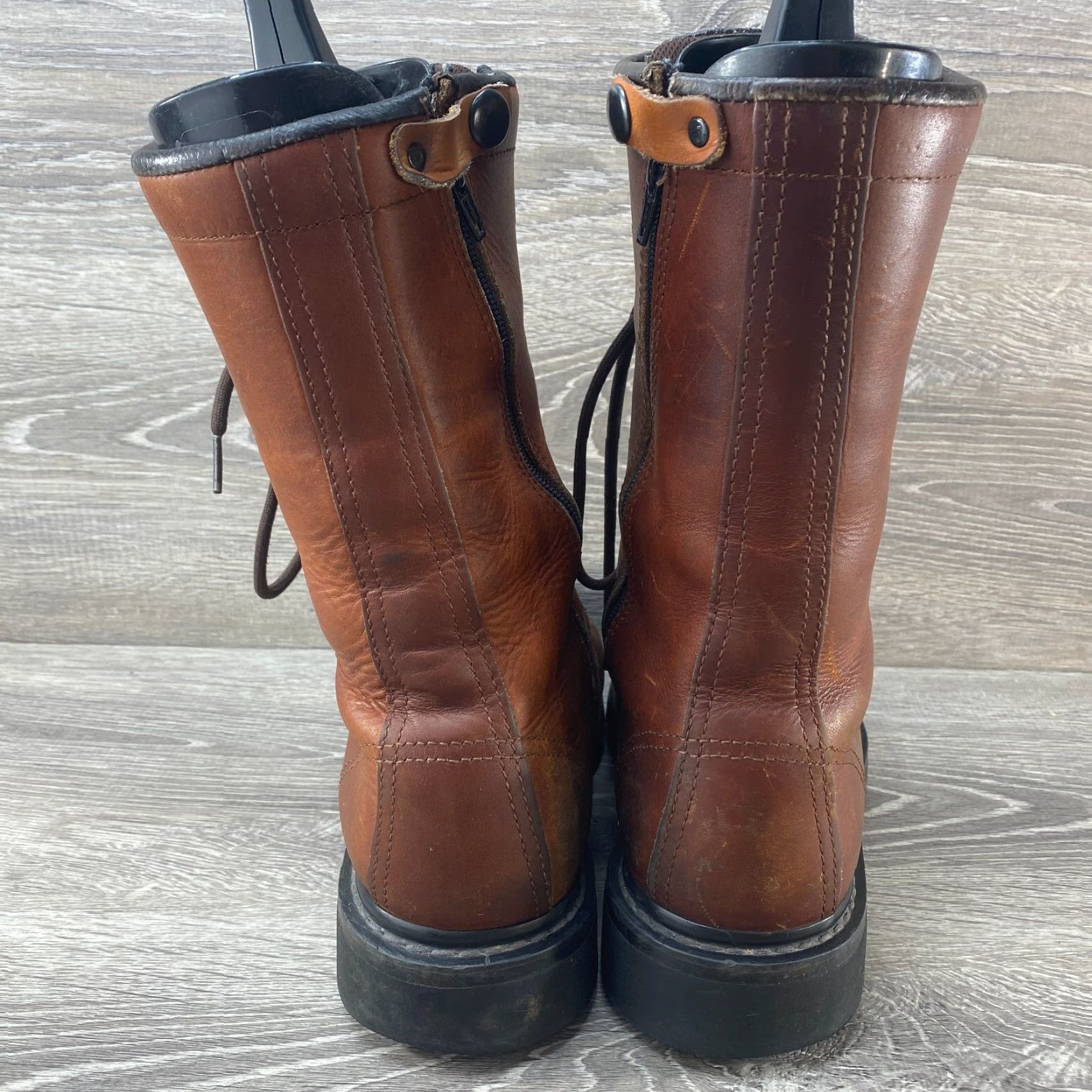 Vintage Purepecha Boots Mens Size 8 Brown Leather Lace Up Side Zipper Work Combat Size US 8 / EU 41 - 7 Thumbnail