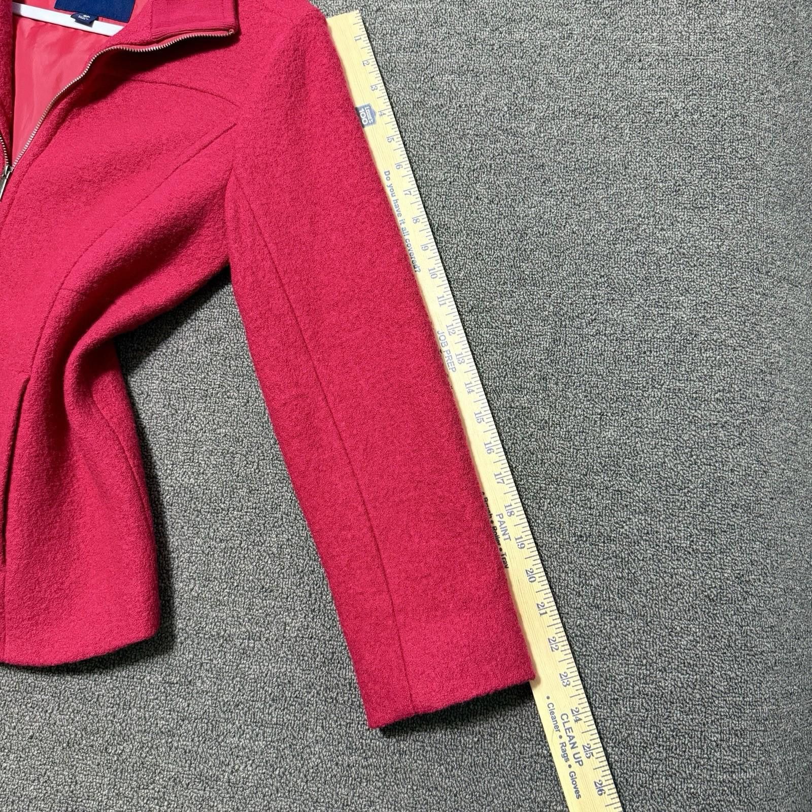 Lands' End Lands End Womens 6 Berry Pink Boiled Wool Blend Jacket Size M / US 6-8 / IT 42-44 - 7 Thumbnail