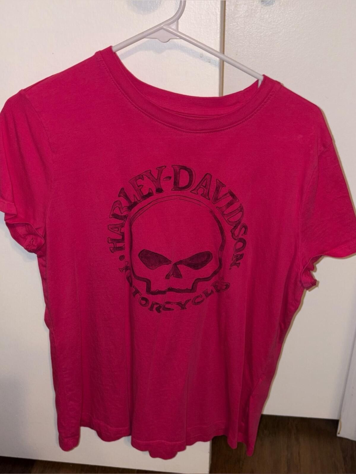 Harley Davidson Harley-Davidson Wllie G Skull Hot Pink Tee Size L / US 10 / IT 46 - 1 Thumbnail
