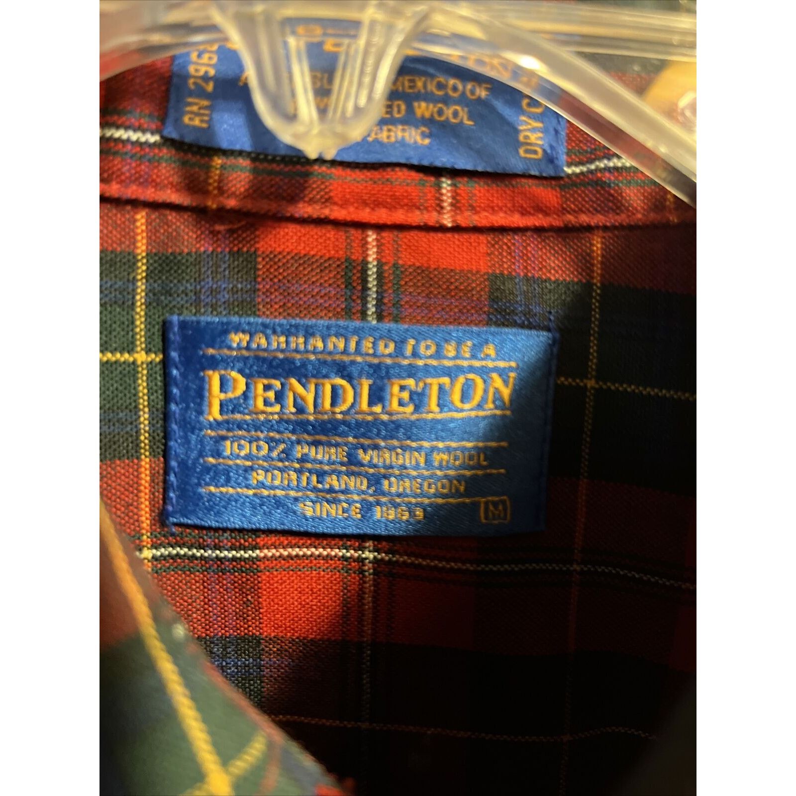 Pendleton Pendleton Men’s M Red Plaid Long Sleeve Button Up Wool Shirt Size US M / EU 48-50 / 2 - 4 Thumbnail