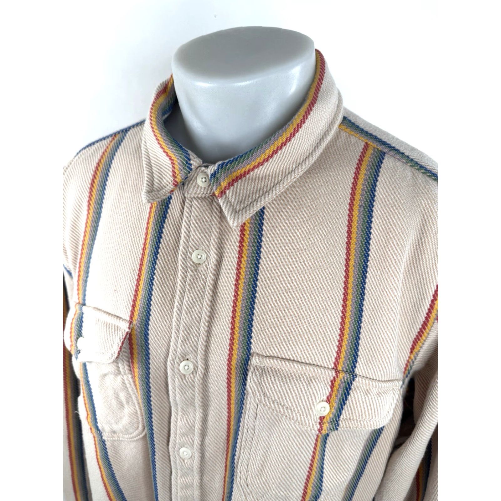 Outerknown Outerknown Shirt Jacket 2XL Striped Heavy Duty Blanket / Multicolor Button-Up Long Sleeve Mens J5 Size US XXL / EU 58 / 5 - 3 Thumbnail
