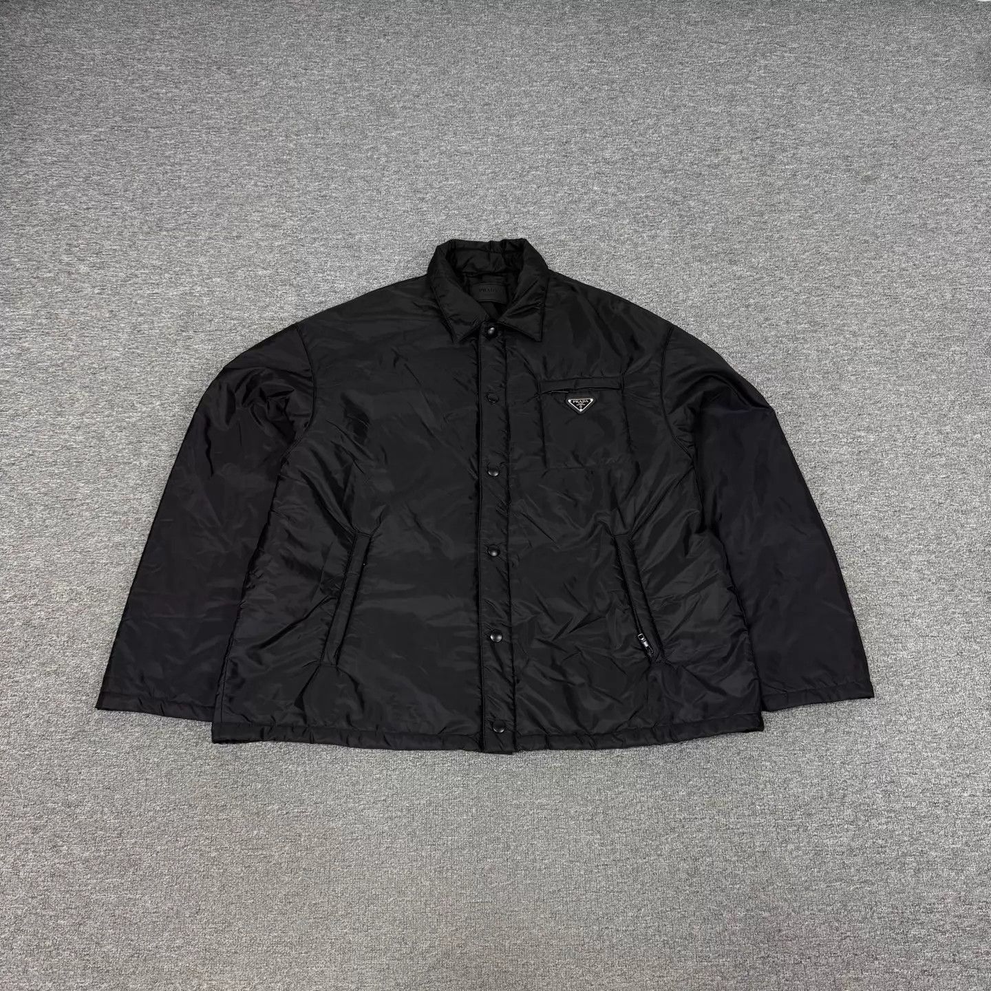 Black Button-Up Light Jacket XXL