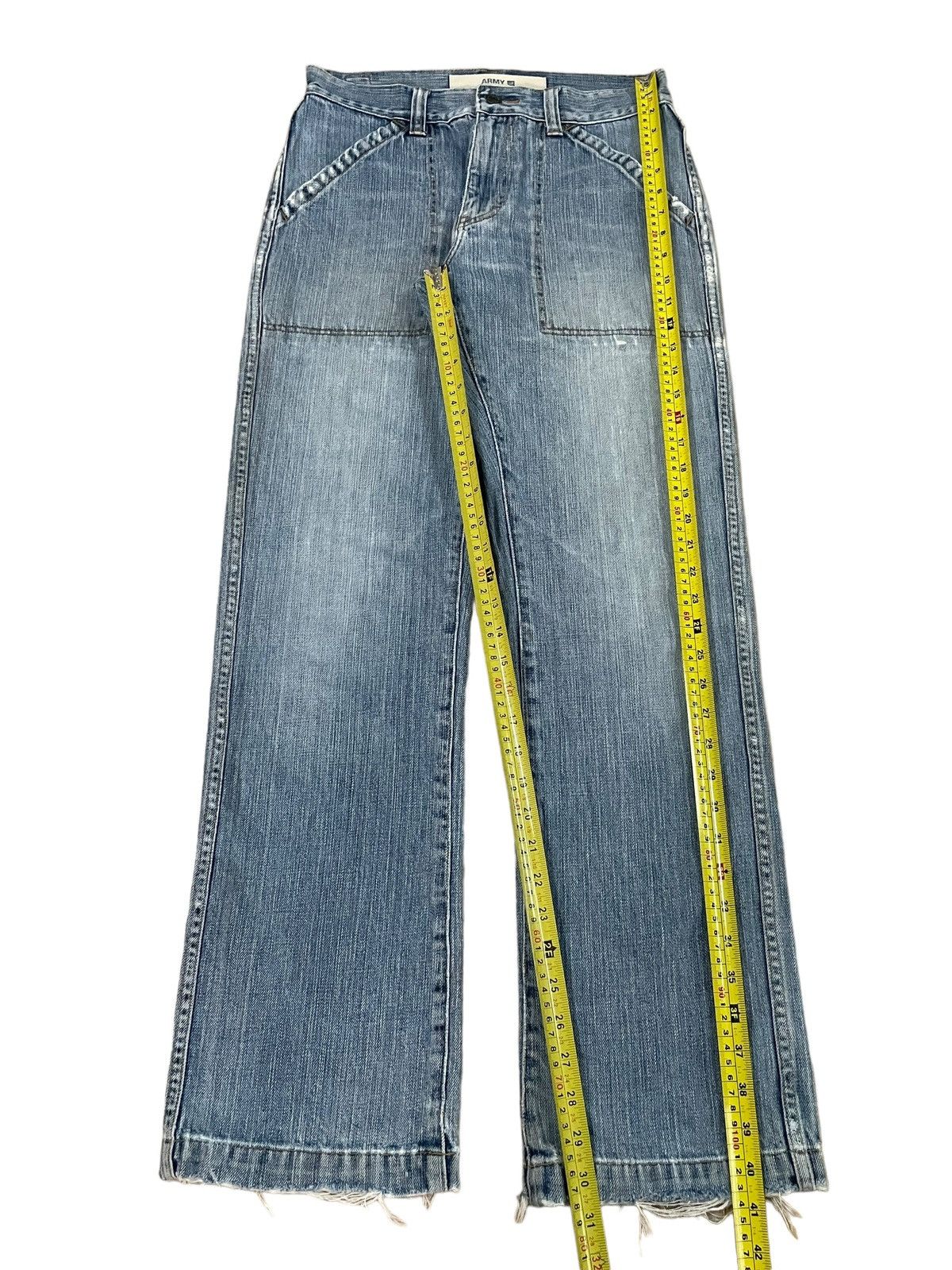 Gap Vintage Y2K Gap Army Blue Wash Crazy Pocket Straight Jeans Size US 29 - 16 Thumbnail