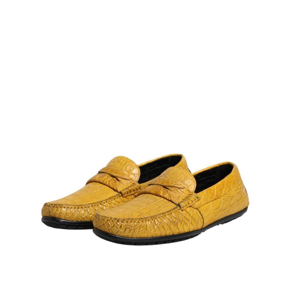 Dolce & Gabbana Dolce & Gabbana Yellow Exotic Leather Loafers Slip On Shoes Size US 8 / EU 41 - 4 Thumbnail