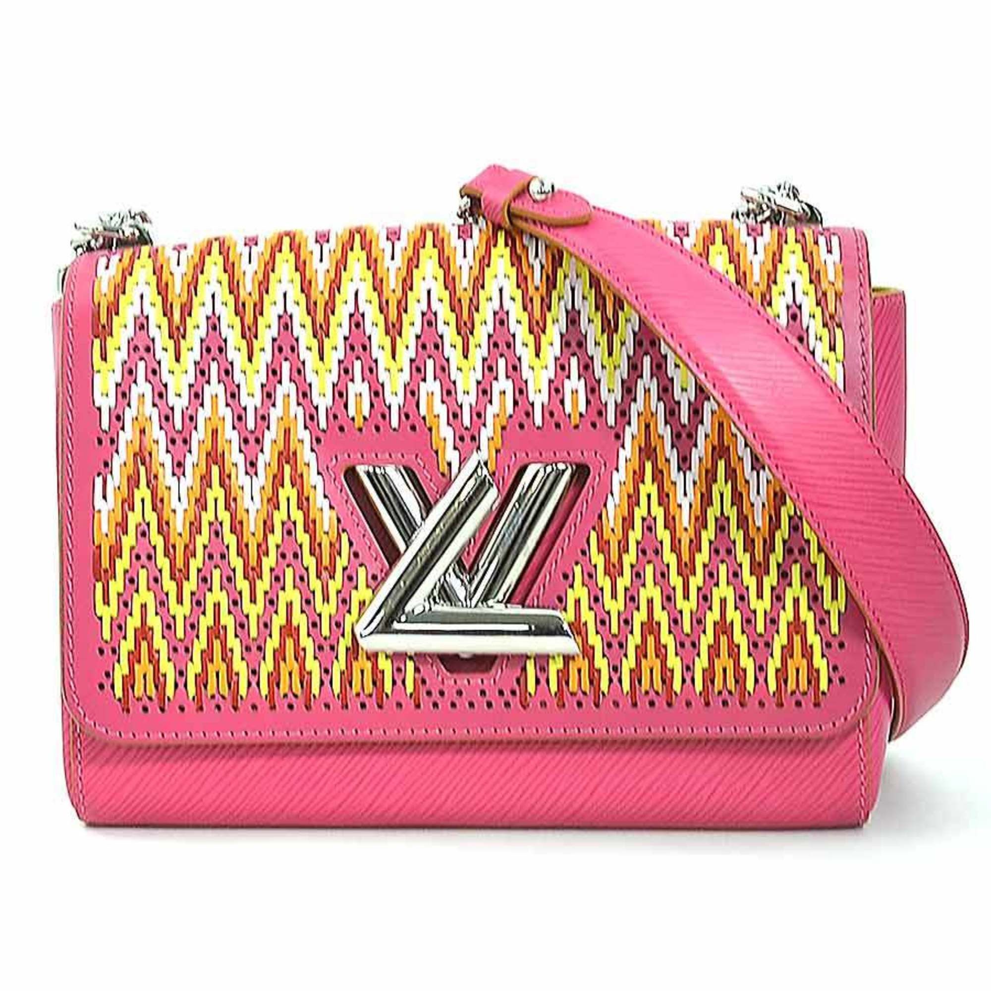 Louis Vuitton Shoulder Bag Epi Twist MM Leather Pink x Multicolor