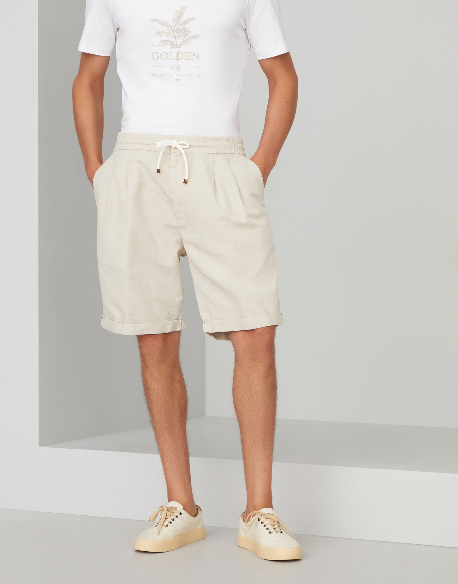 Brunello Cucinelli Dyed Bermuda Shorts in Light Beige Size US 34 / EU 50 - 1 Thumbnail