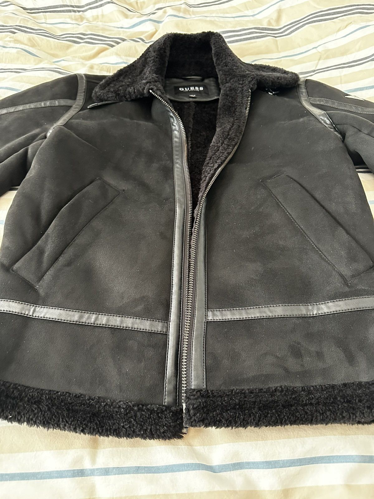 Guess Guess Faux Suede Bomber Jacket Size US XS / EU 42 / 0 - 3 Thumbnail