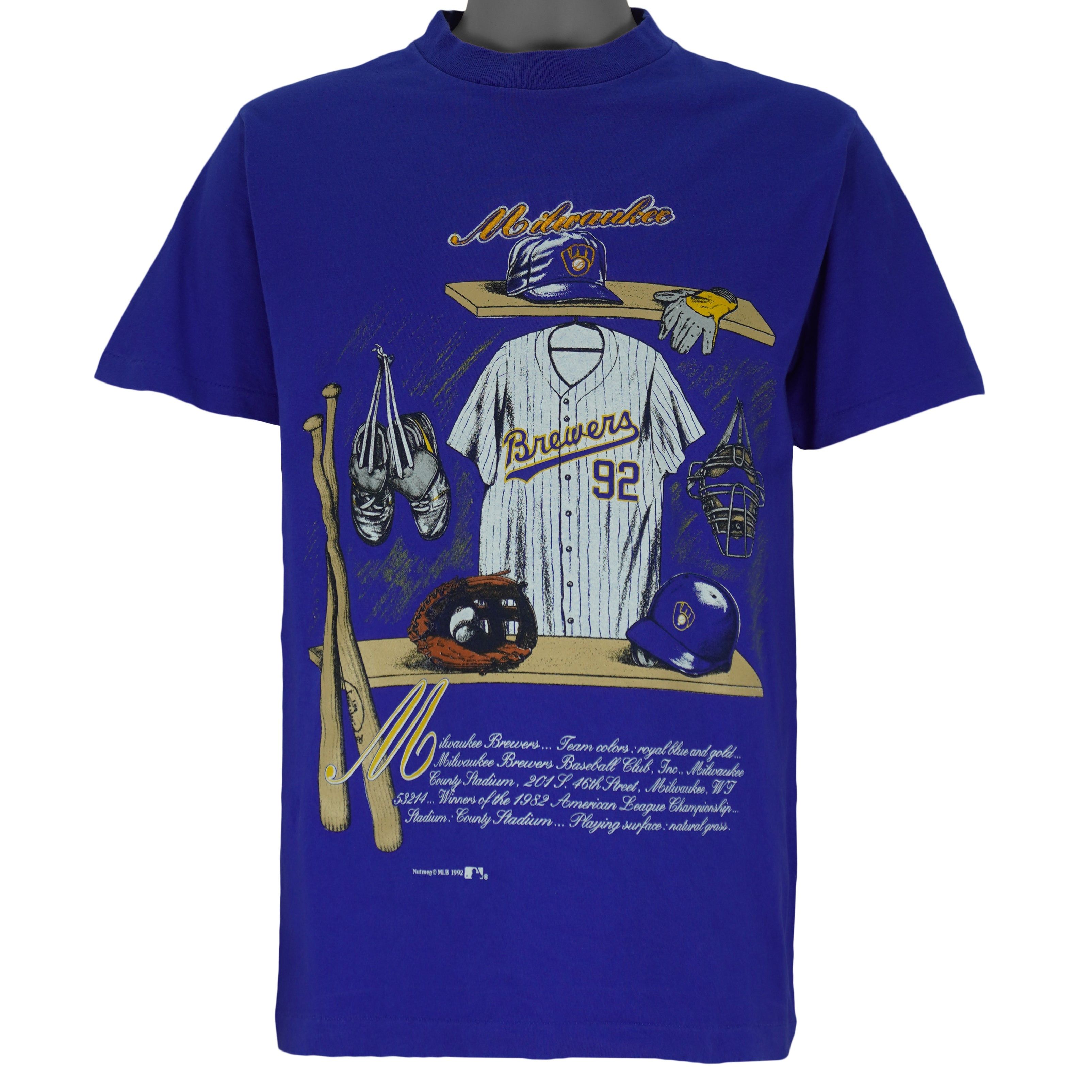 Nutmeg MLB - Milwaukee Brewers Locker Room T-Shirt 1992 Size US L / EU 52-54 / 3 - 1 Thumbnail