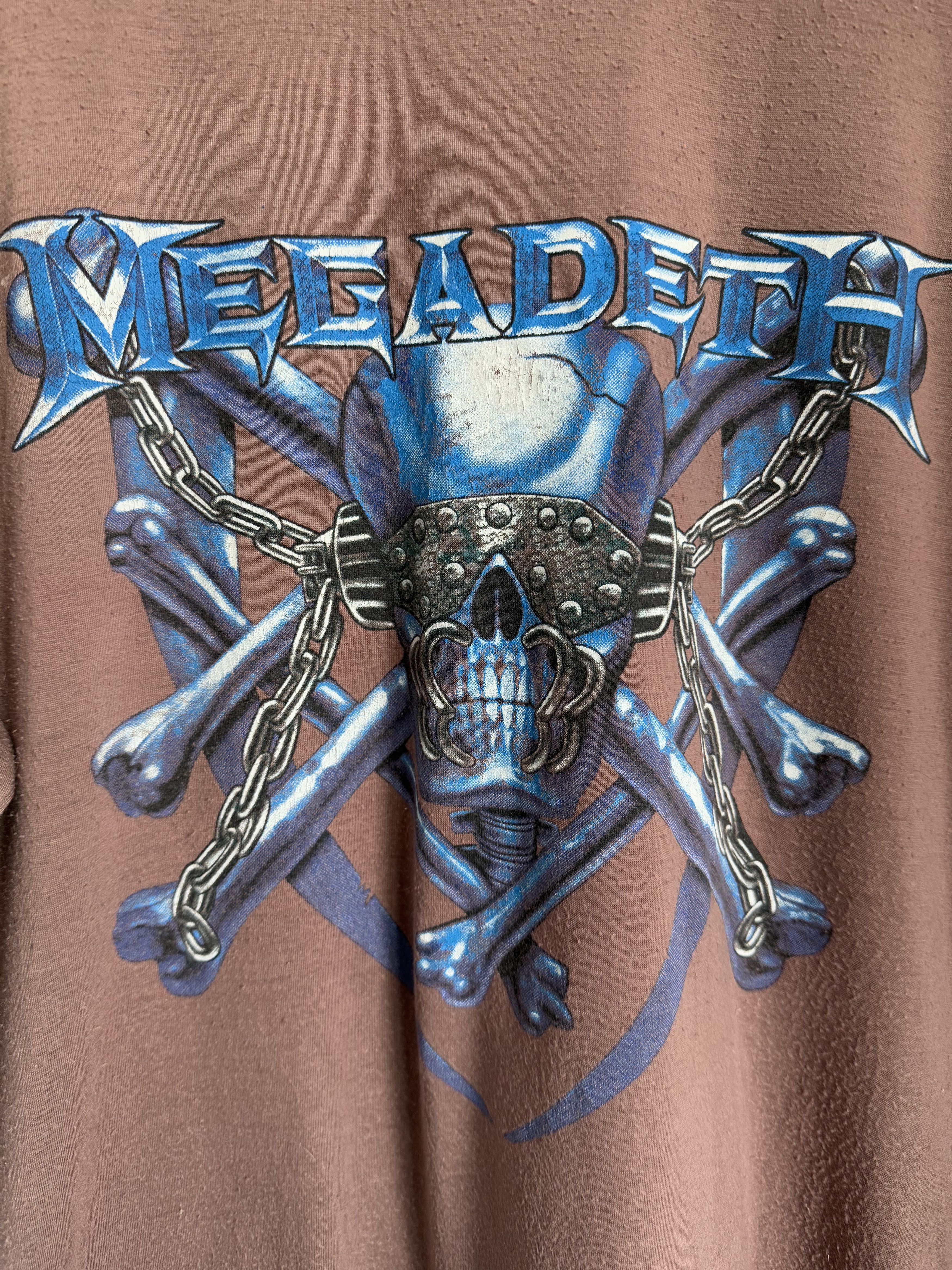 Megadeth × Vintage Vintage 90s Megadeth skull logo t-shirt Size US XL / EU 56 / 4 - 2 Thumbnail